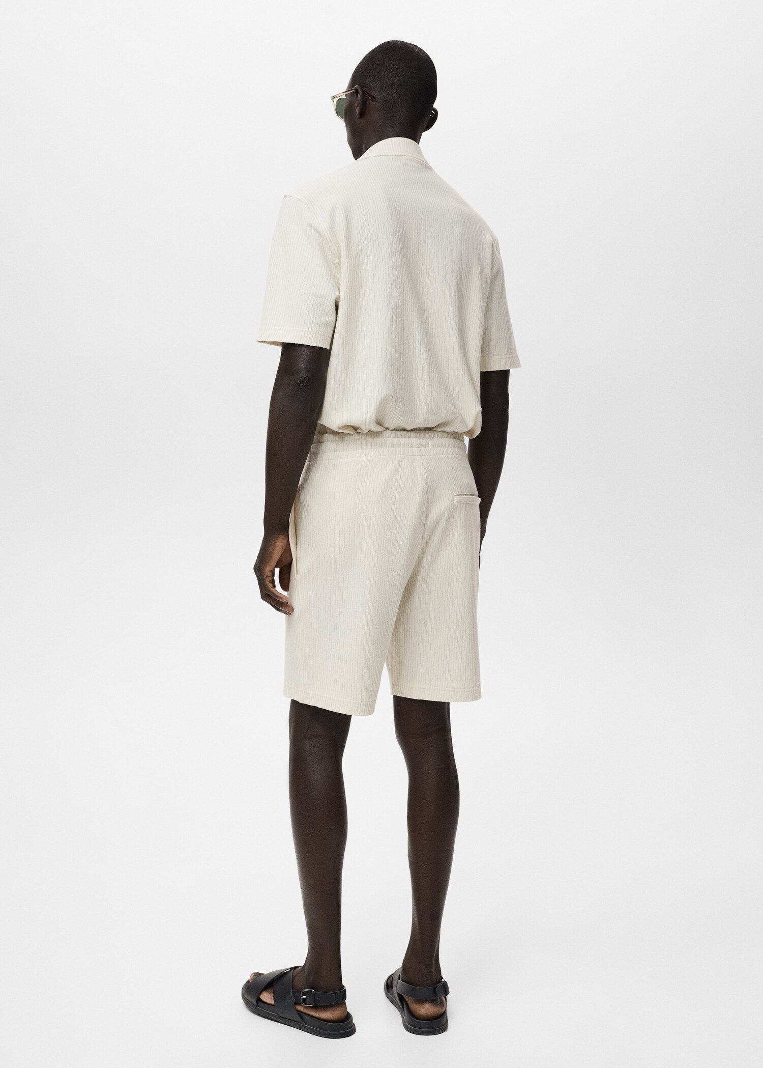 Striped cotton Bermuda shorts - Reverse of the article