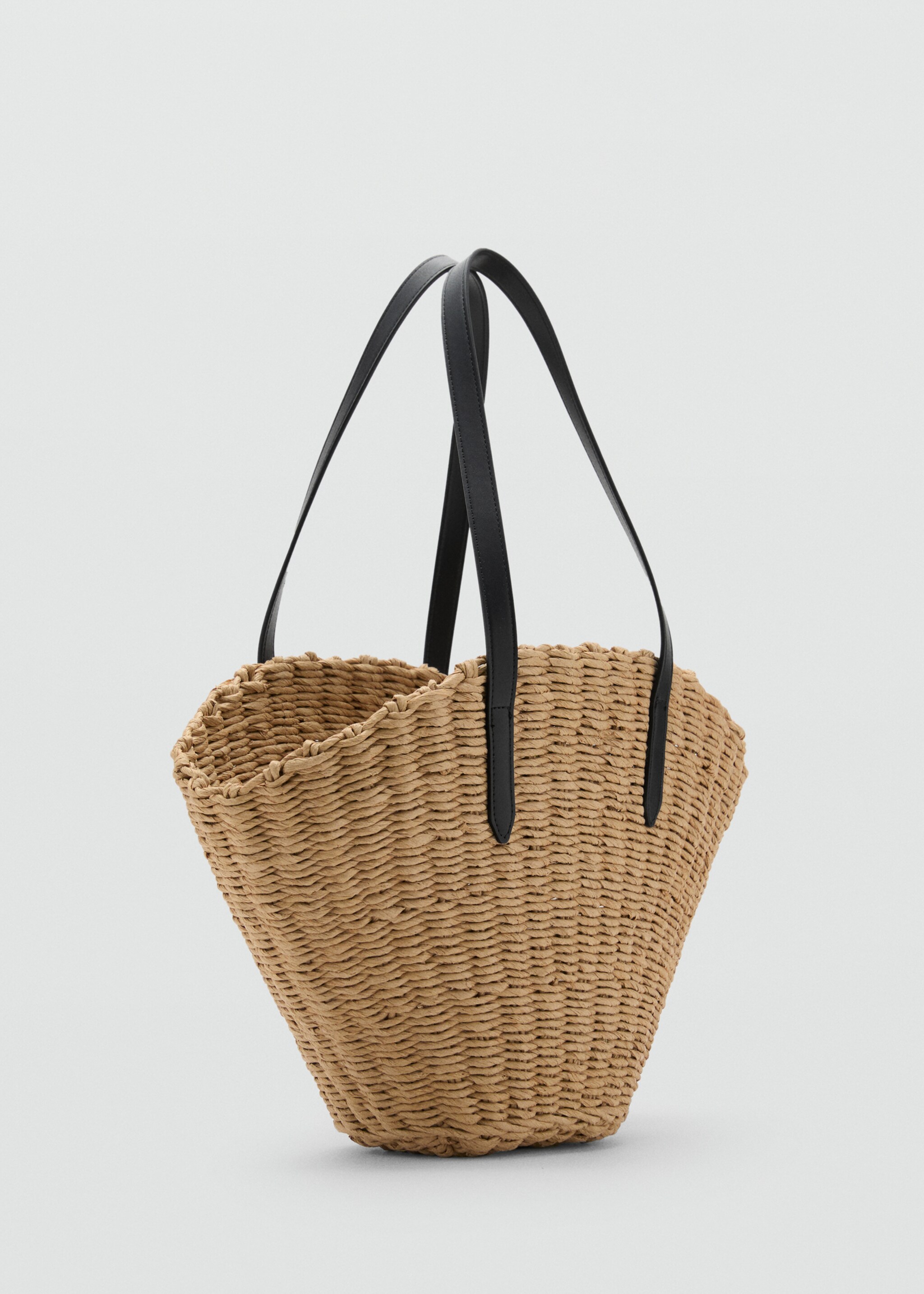 Bolso capazo fibra natural - Plano medio, Negro. Ref: 87059806-00.