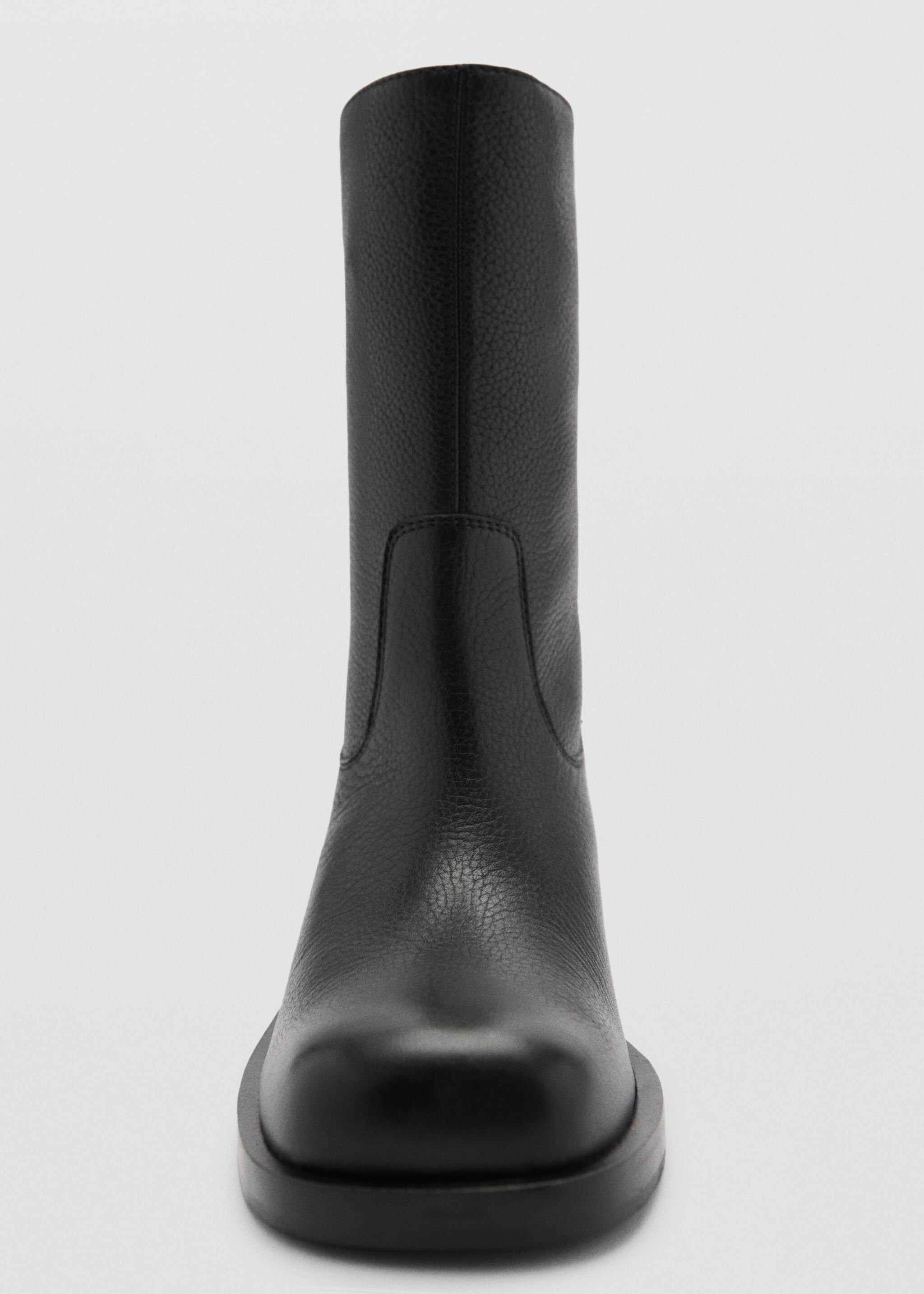 Squared toe leather ankle boots - Details of the article 3, Black. Ref: 87060413-00.