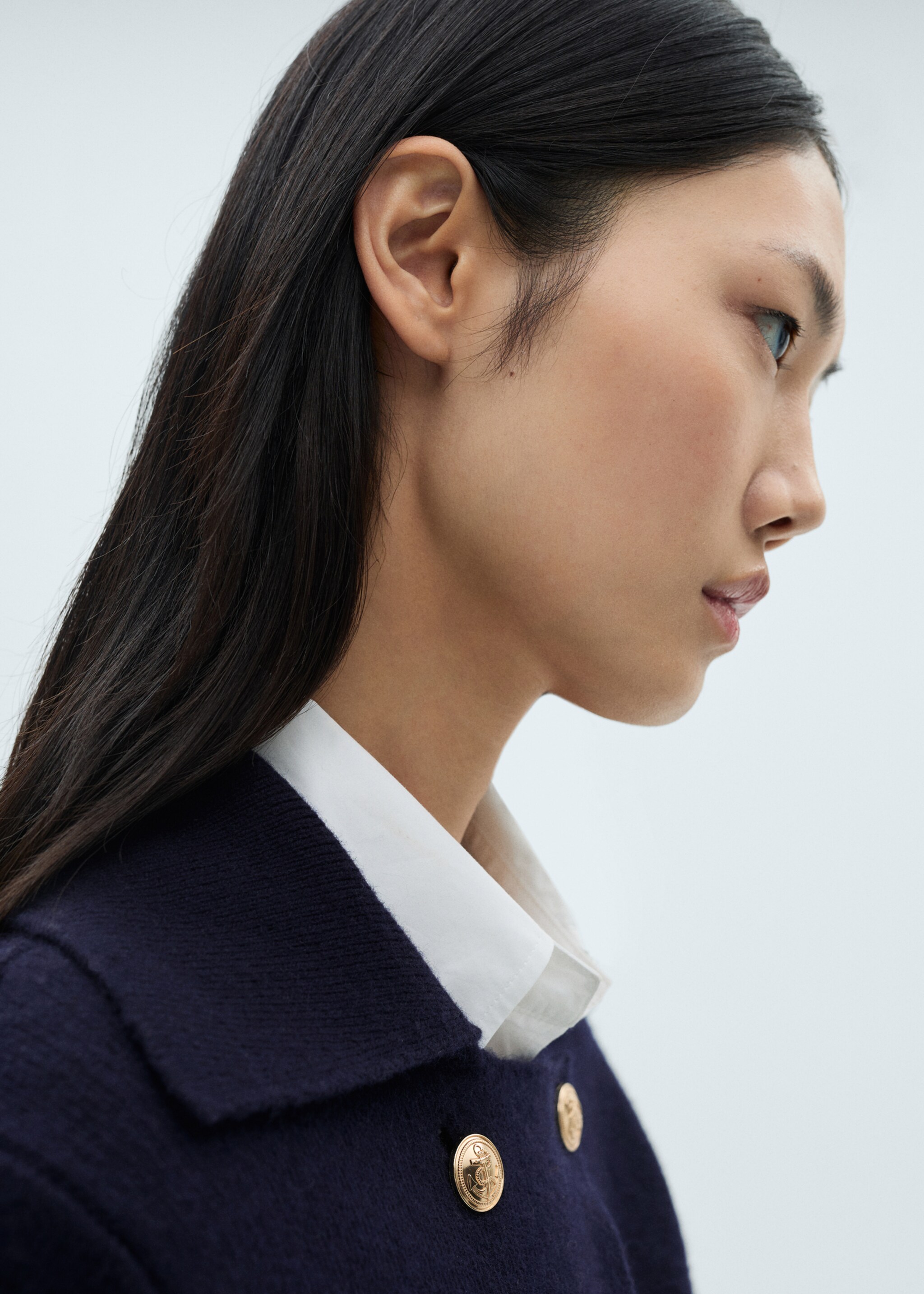 Double-breasted wool jacket - Details of the article 6, Dark Navy. Ref: 87060424-00.