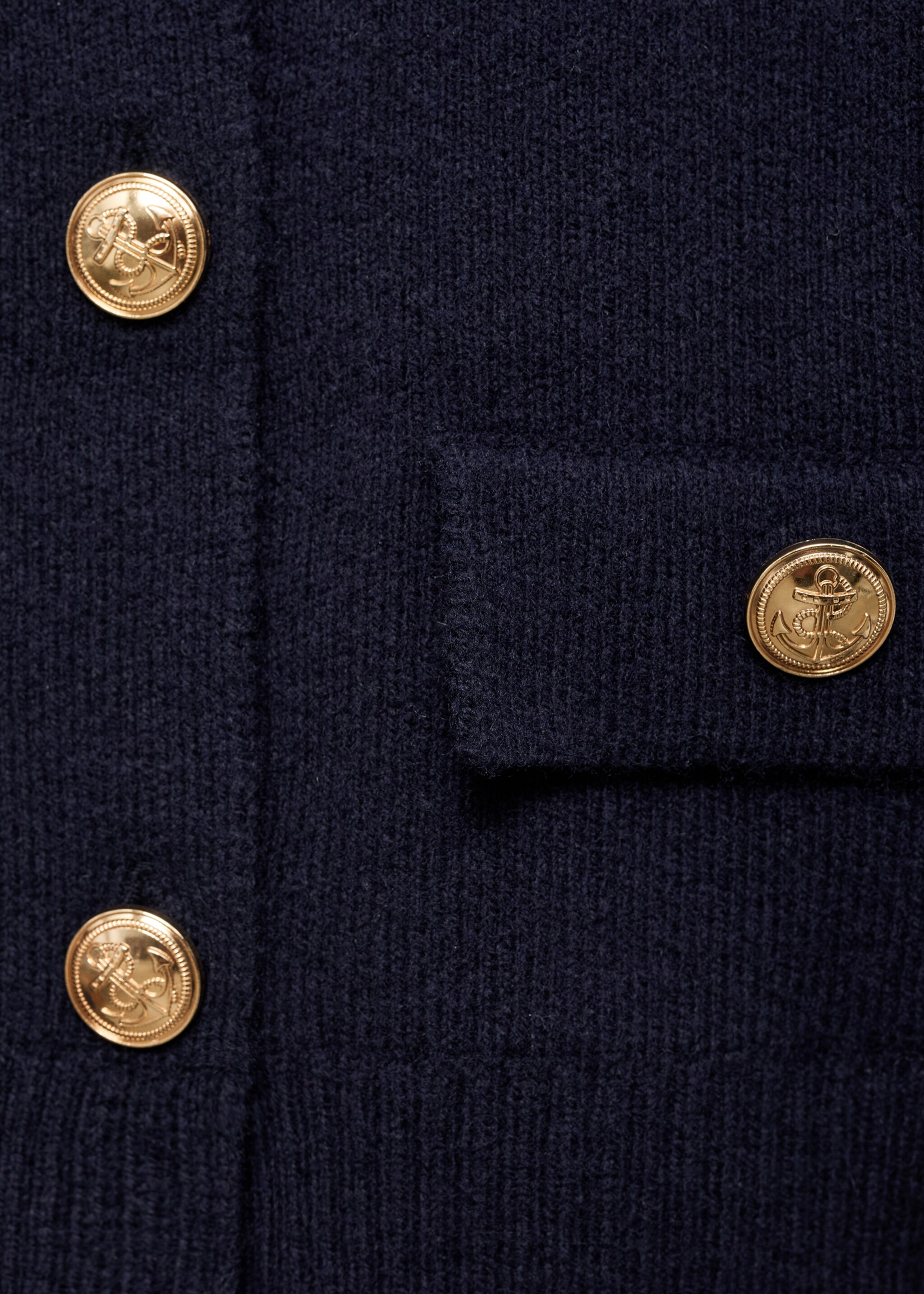 Double-breasted wool jacket - Details of the article 8, Dark Navy. Ref: 87060424-00.