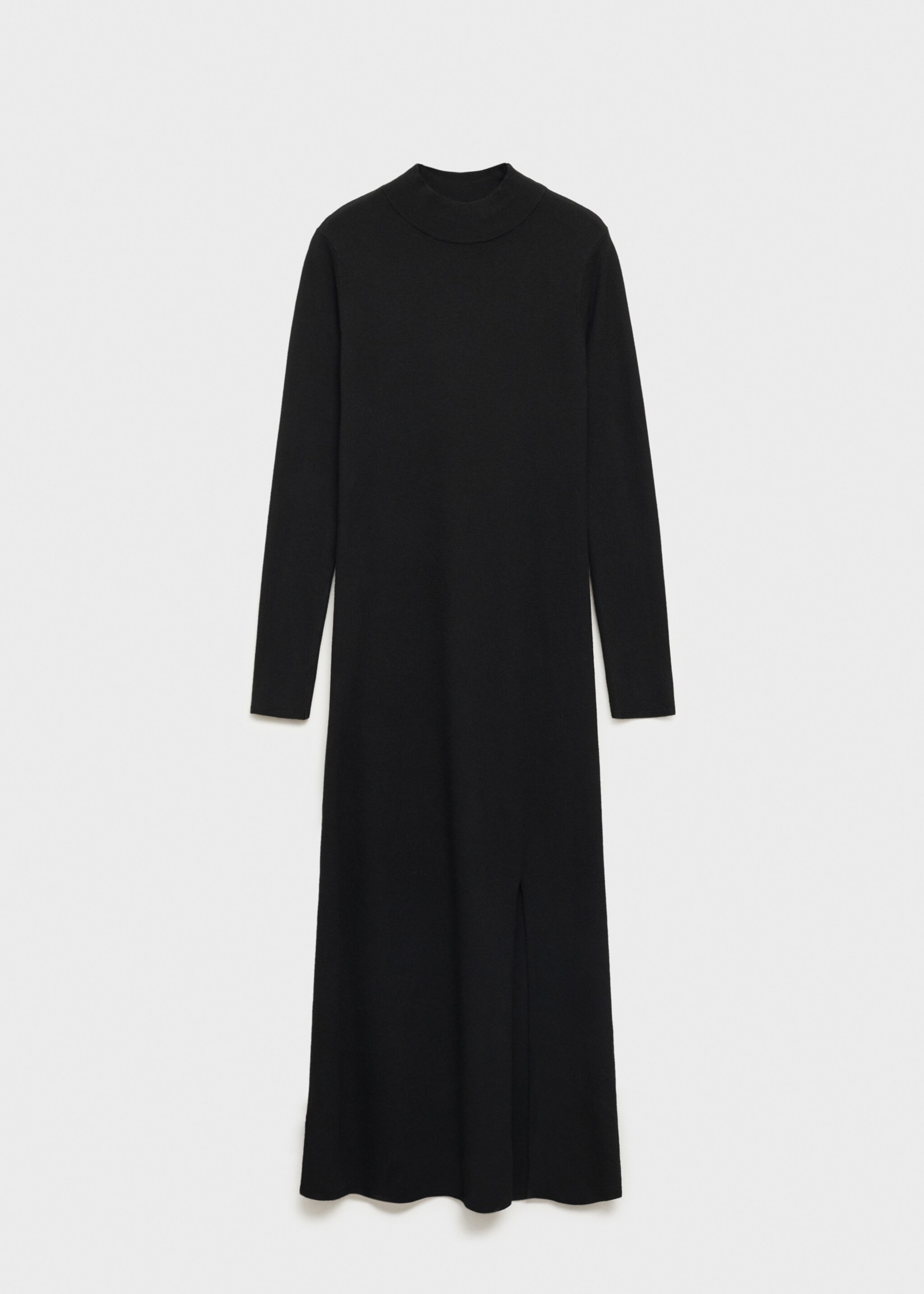 Side slit knit dress - Article without model, Black. Ref: 87060425-00.