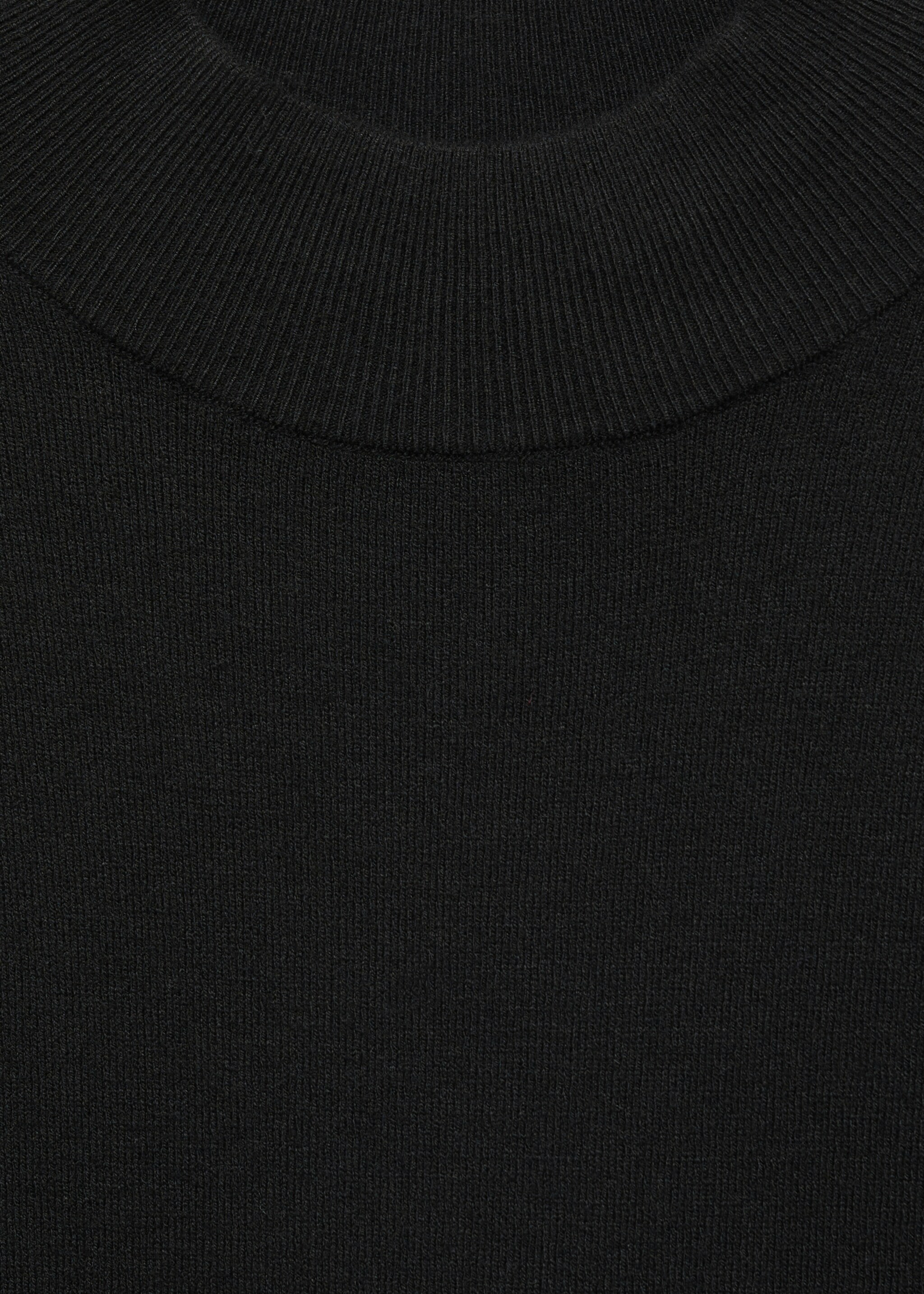 Side slit knit dress - Details of the article 8, Black. Ref: 87060425-00.