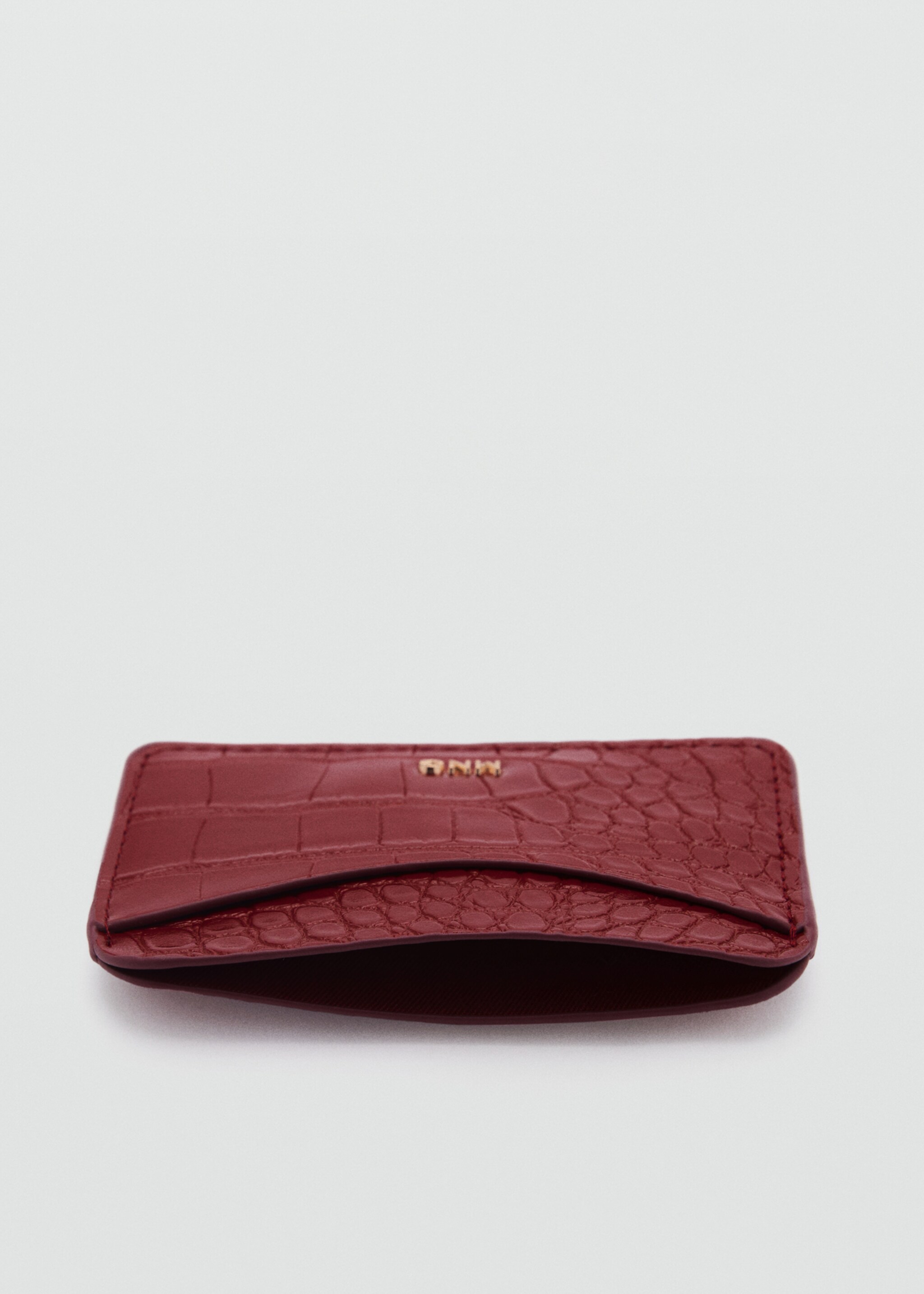 Croc-effect cardholder - Details of the article 1, Red. Ref: 87060430-00.
