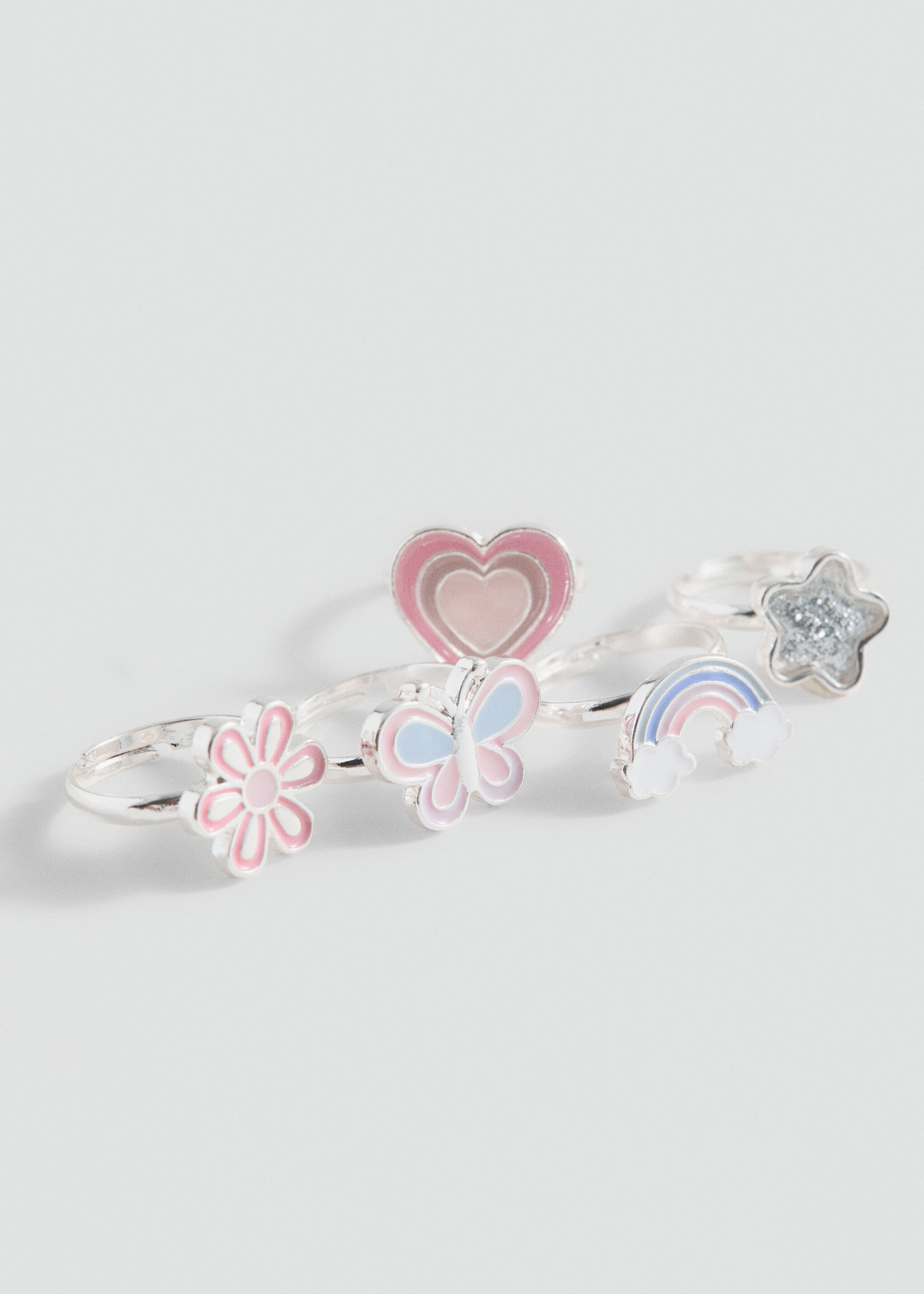 Pack of 5 combined rings - Details of the article 1, Silver. Ref: 87060432-00.