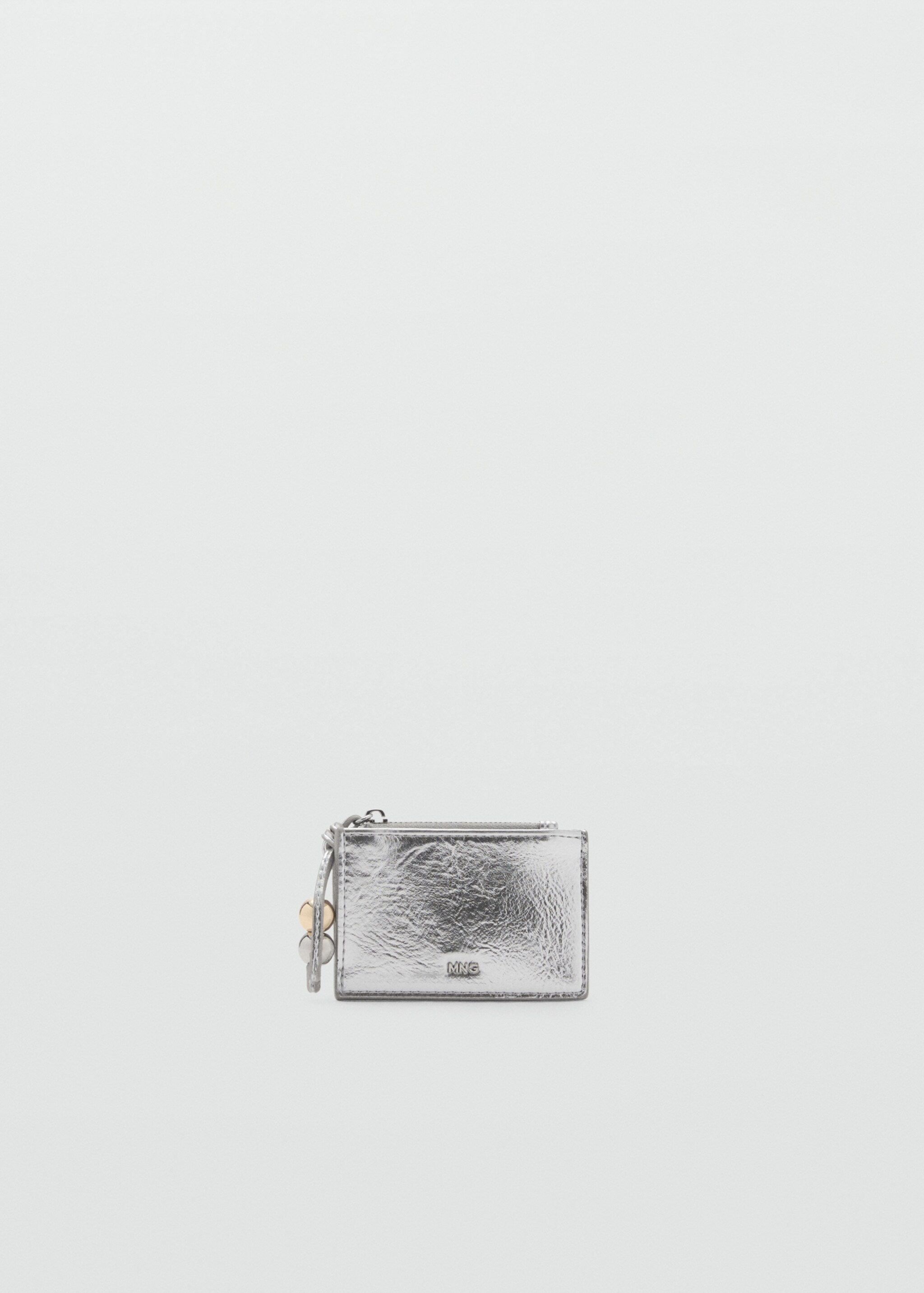 Metallic purse with ball detail - Article without model, Silver. Ref: 87060437-00.
