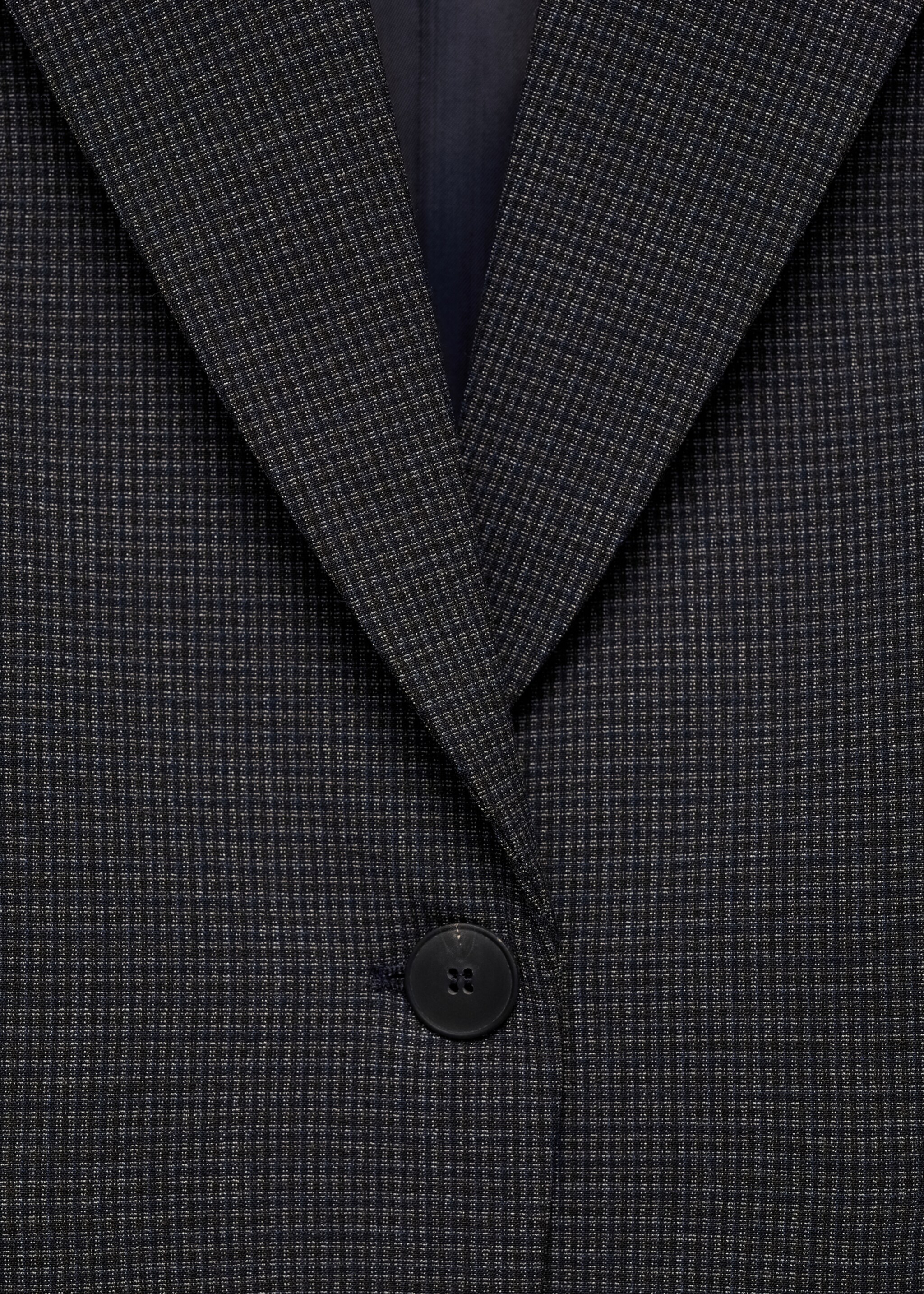 Straight-fit micro-houndstooth jacket - Details of the article 0, Dark Navy. Ref: 87060450-00.