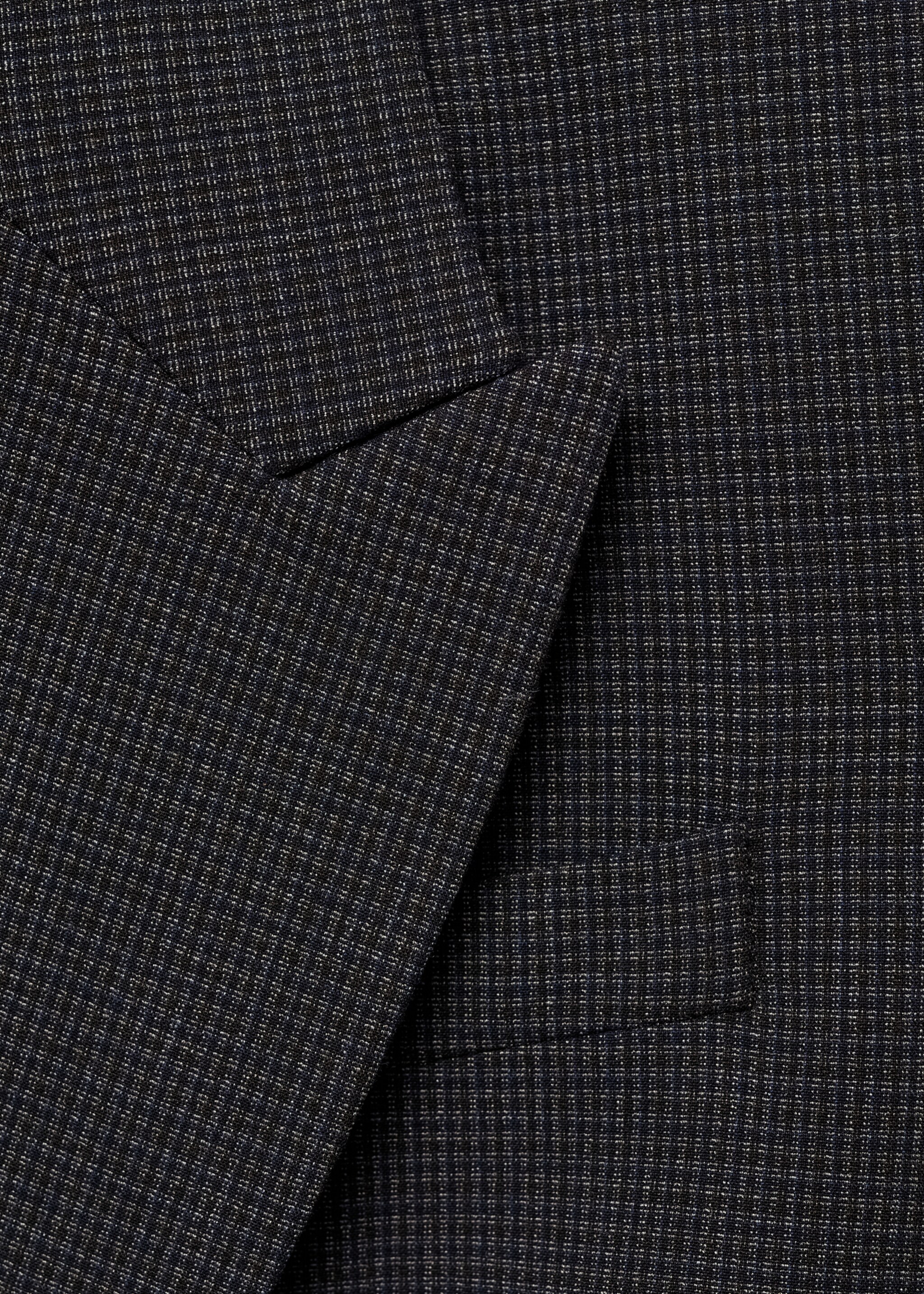 Straight-fit micro-houndstooth jacket - Details of the article 8, Dark Navy. Ref: 87060450-00.