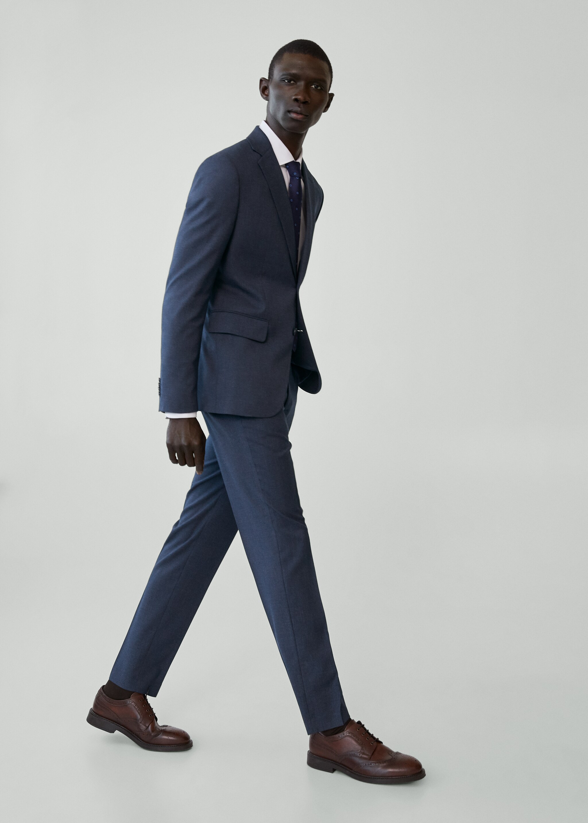 Oblekové kalhoty slim fit s mikro strukturou - Detail zboží 2