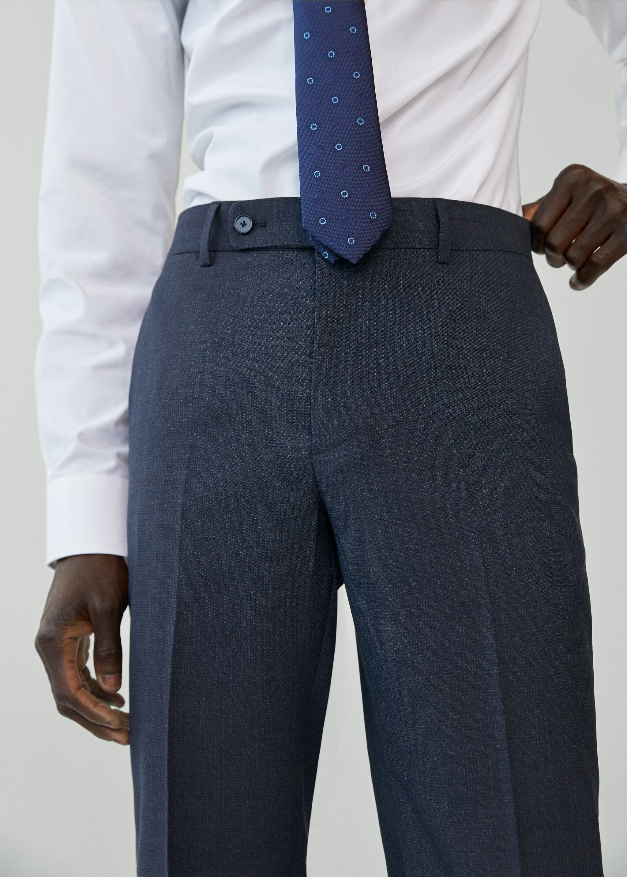 Oblekové kalhoty slim fit s mikro strukturou - Detail zboží 3
