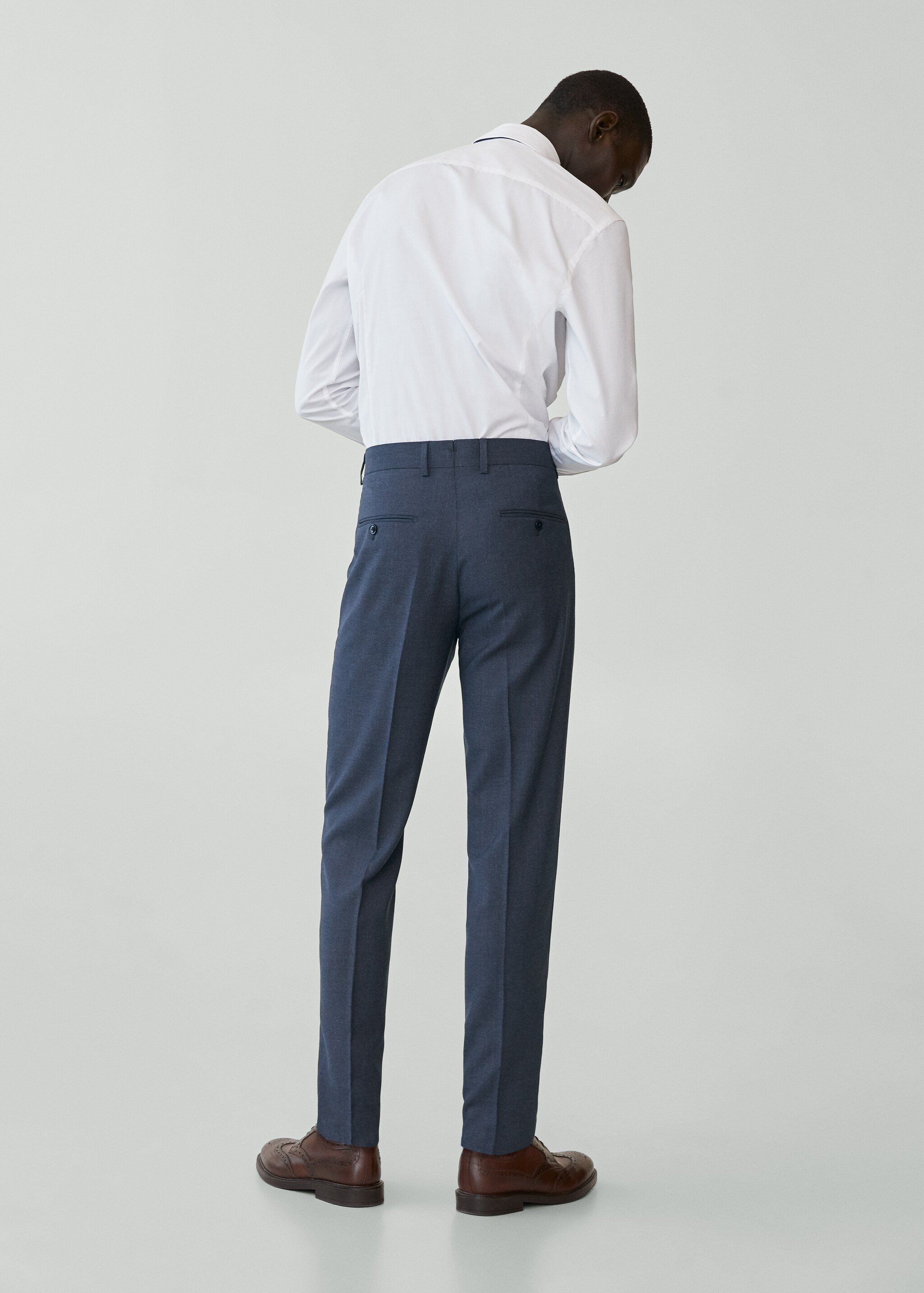 Oblekové kalhoty slim fit s mikro strukturou - Zadní strana zboží