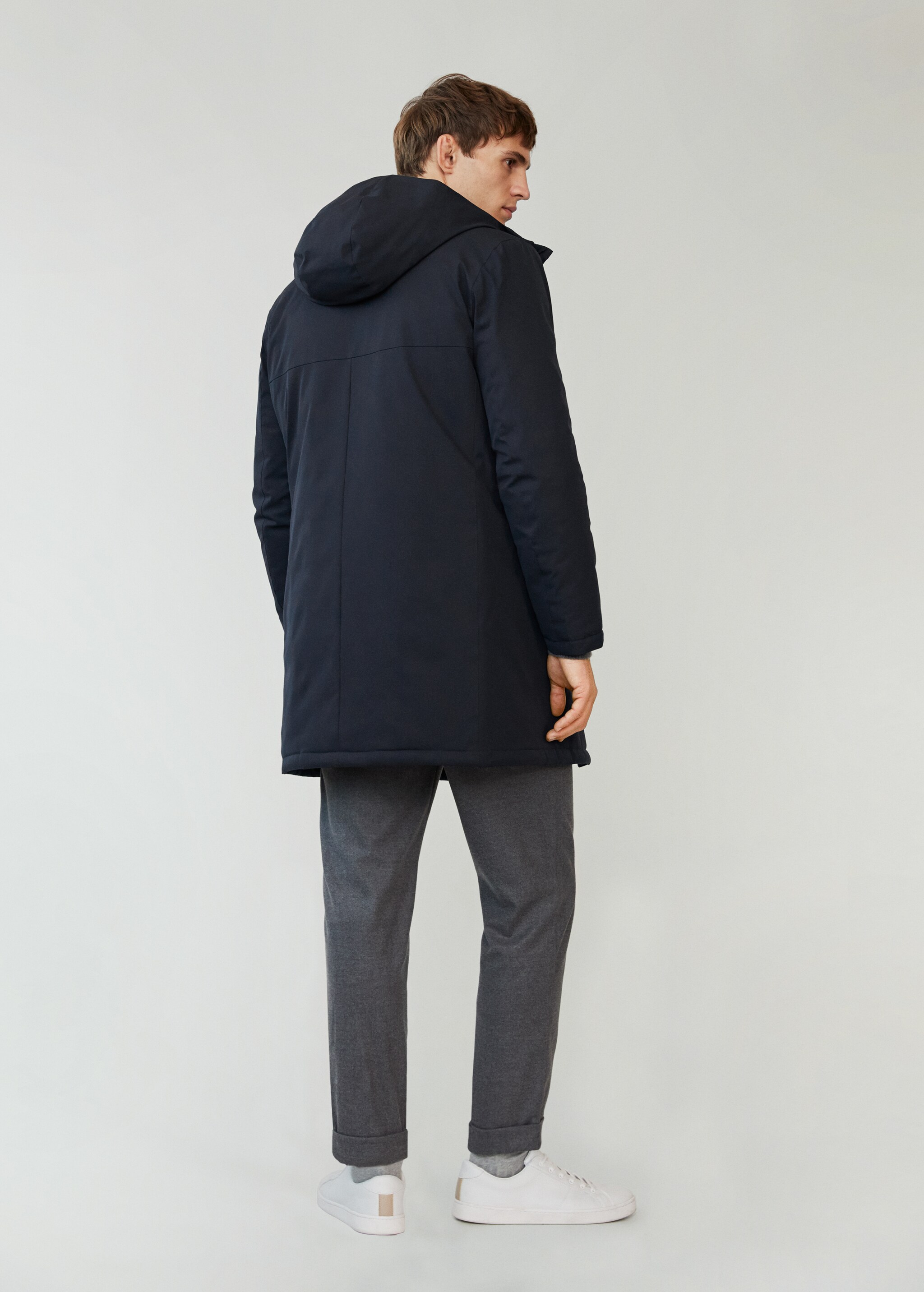 Parka acolchada impermeable capucha - Reverso del artículo