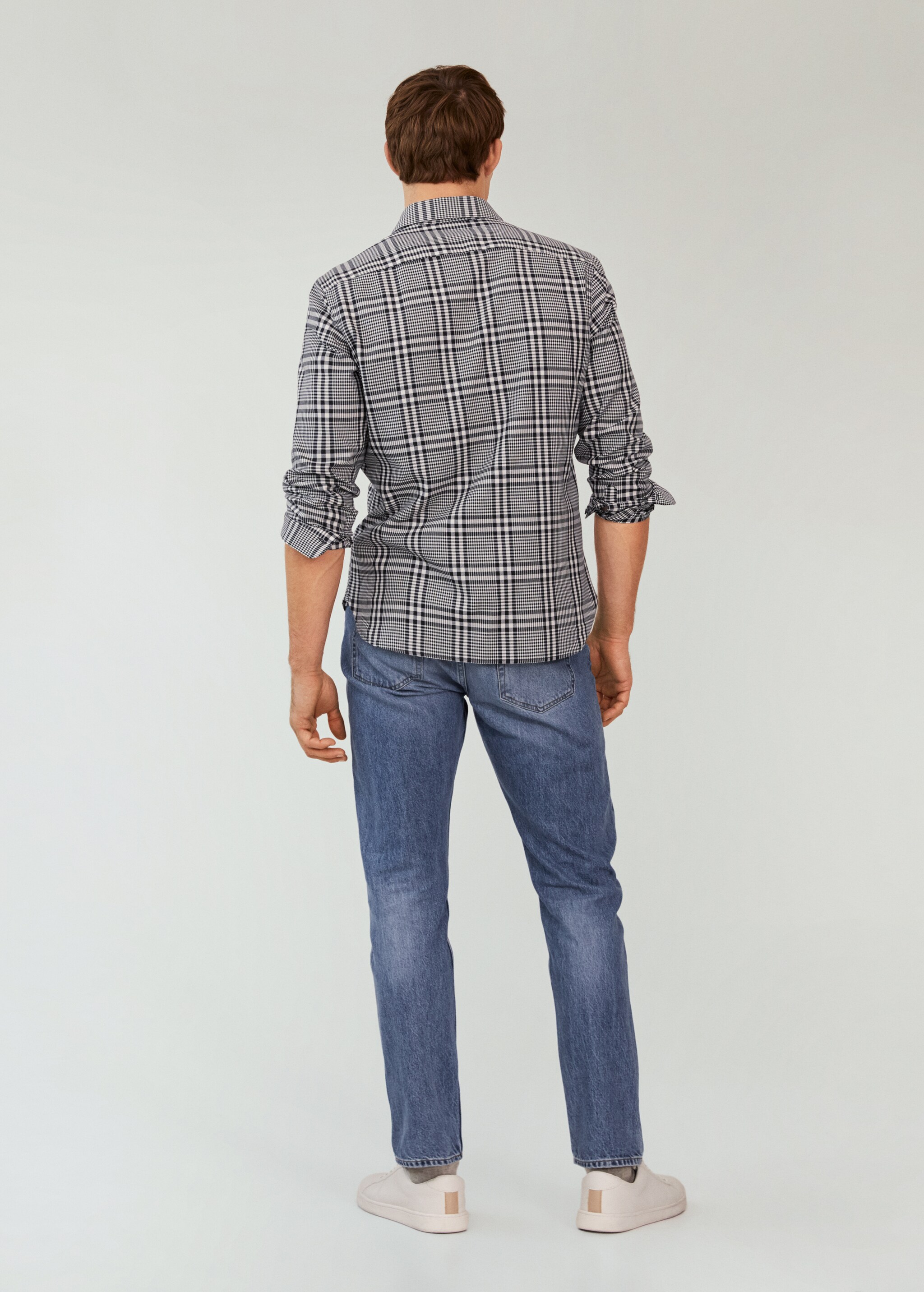 Bavlněná košile slim fit s kostkou - Zadní strana zboží
