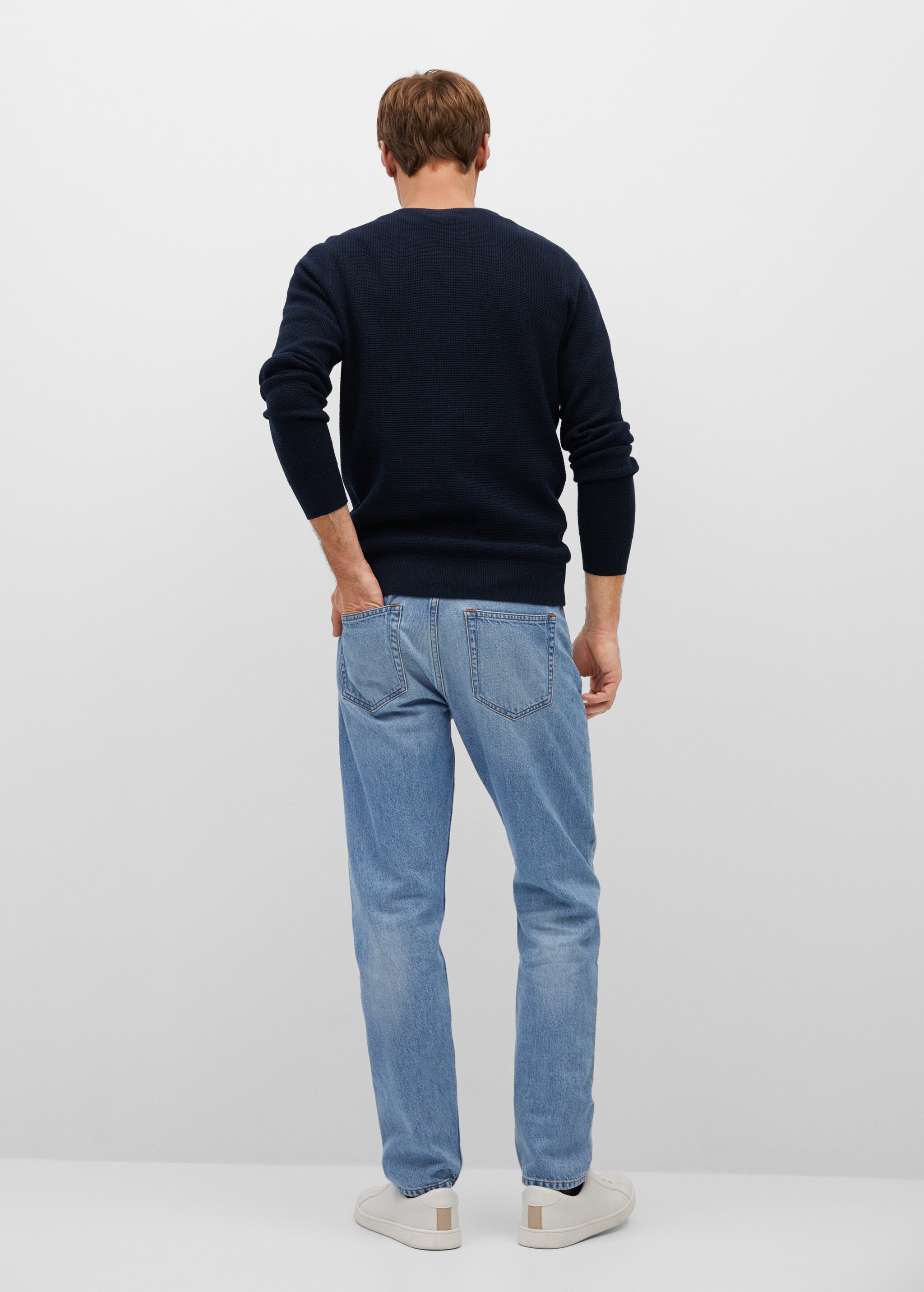 Structured cotton sweater - Reverse of the article