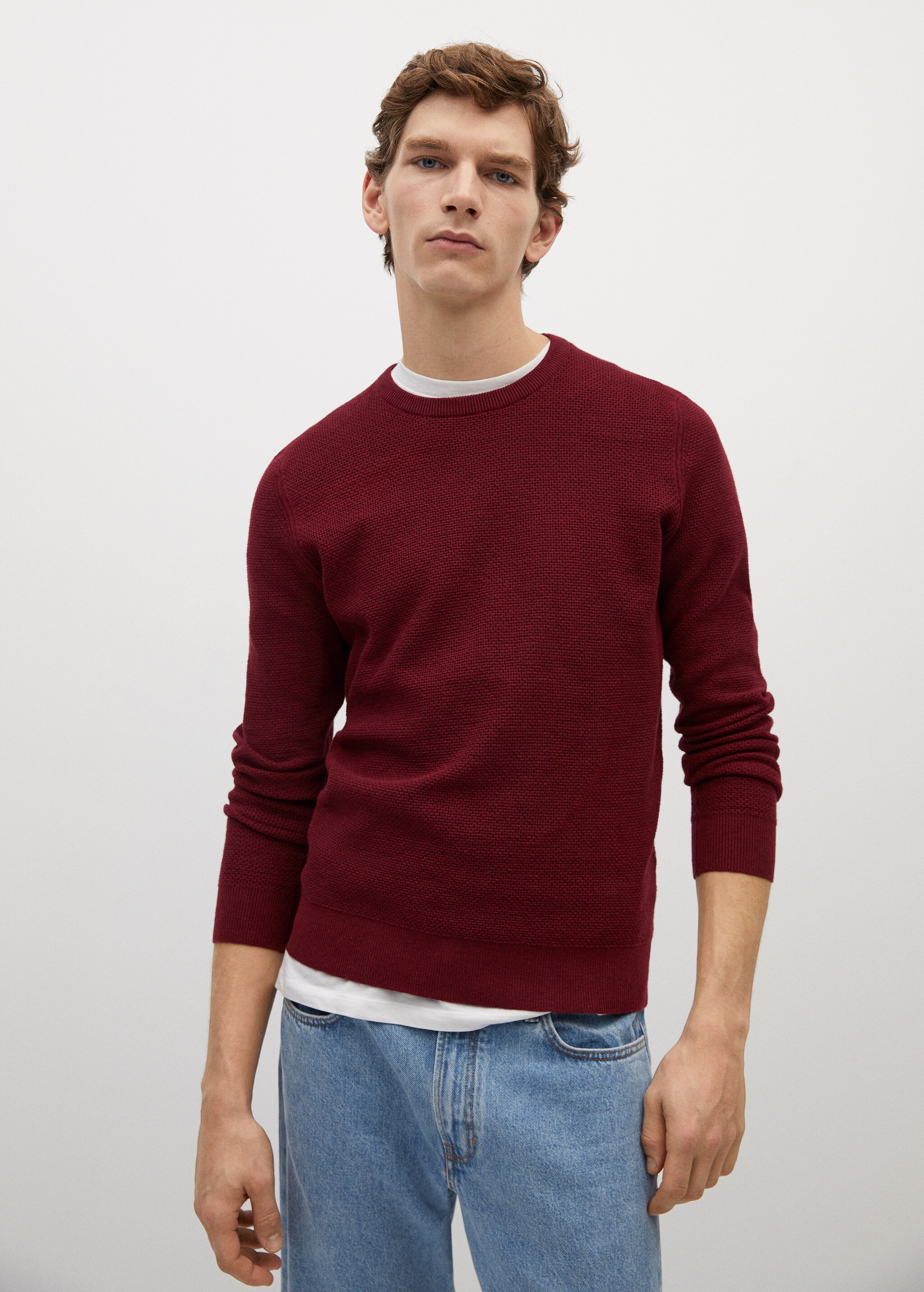 Structured cotton sweater - Medium plane