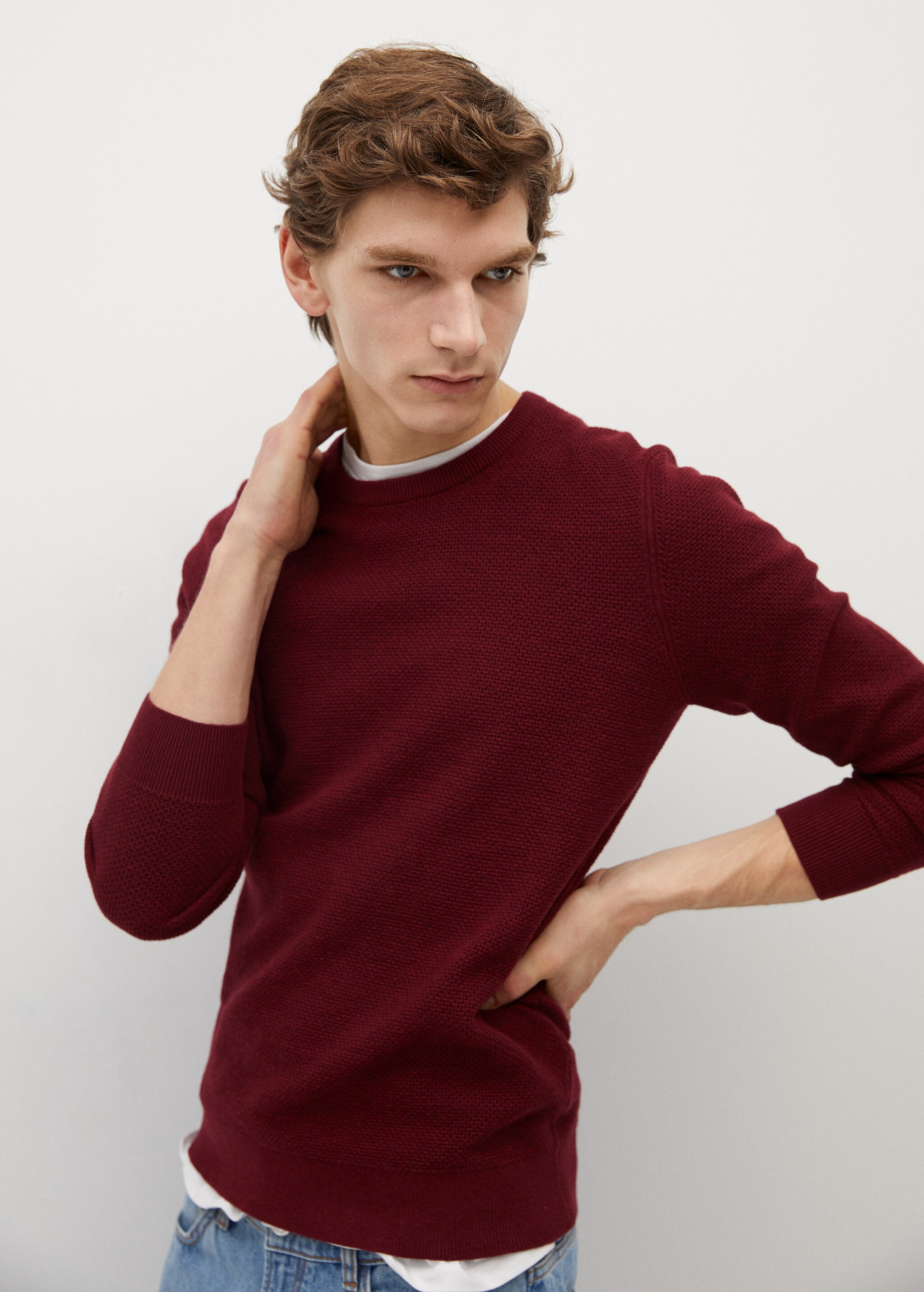 Structured cotton sweater - Details of the article 3