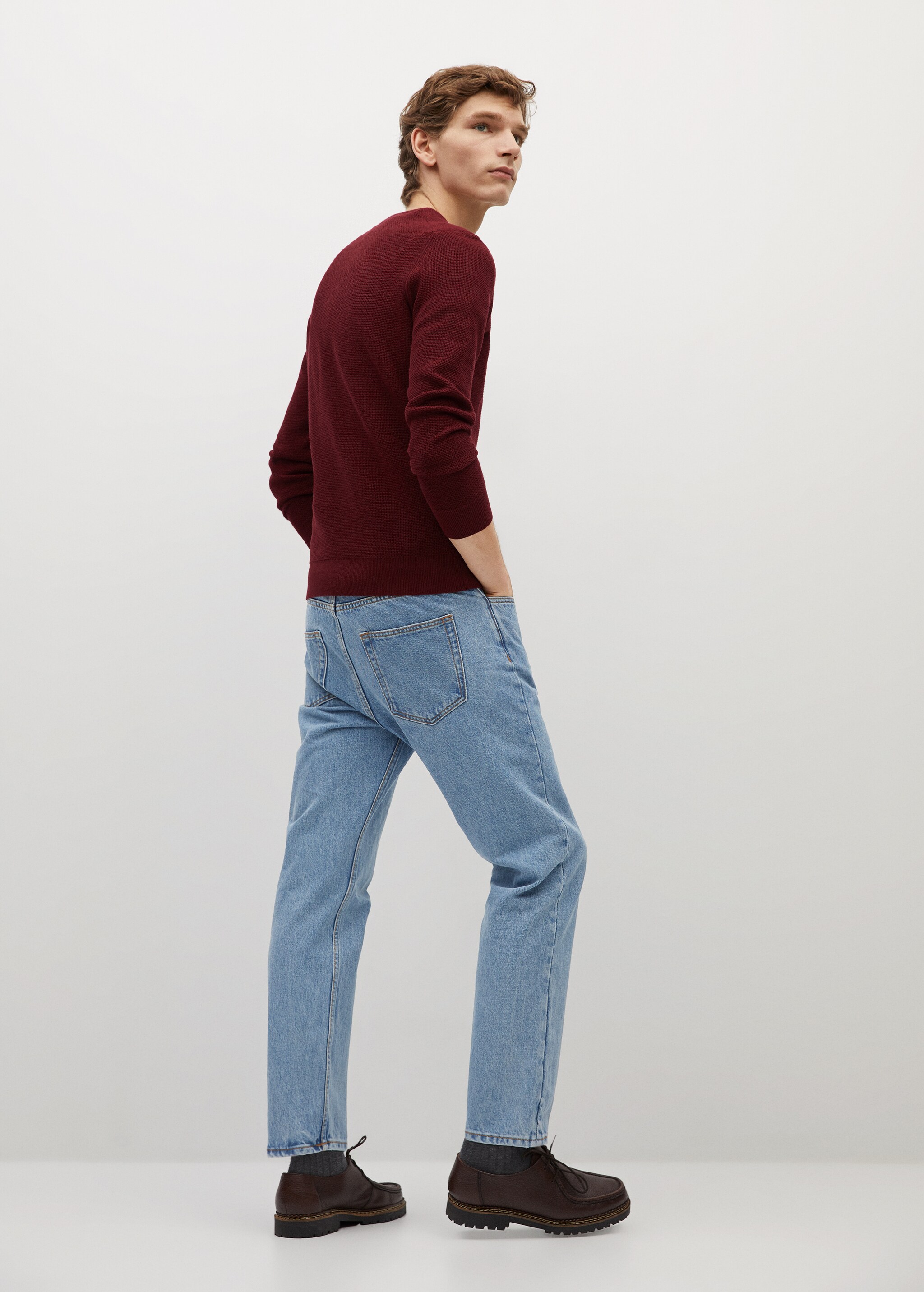 Structured cotton sweater - Reverse of the article