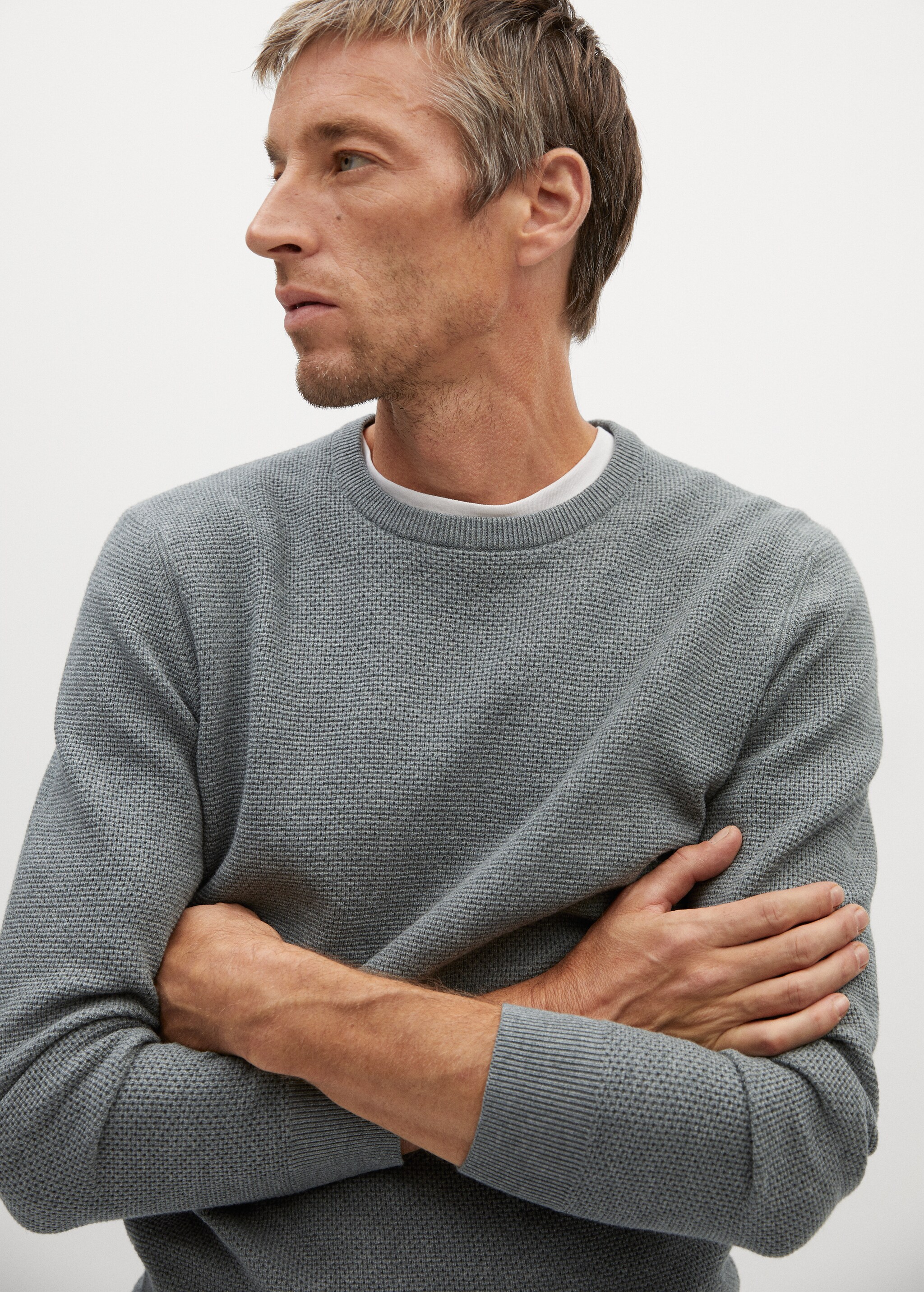 Structured cotton sweater - Details of the article 2