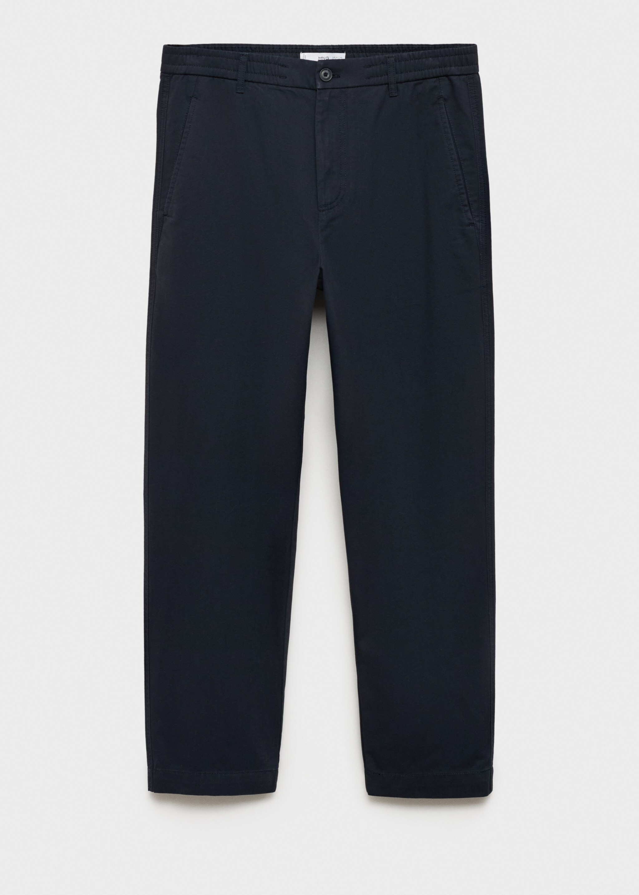Regular fit cotton drawstring trousers - Article without model, Dark Navy. Ref: 87060575-00.