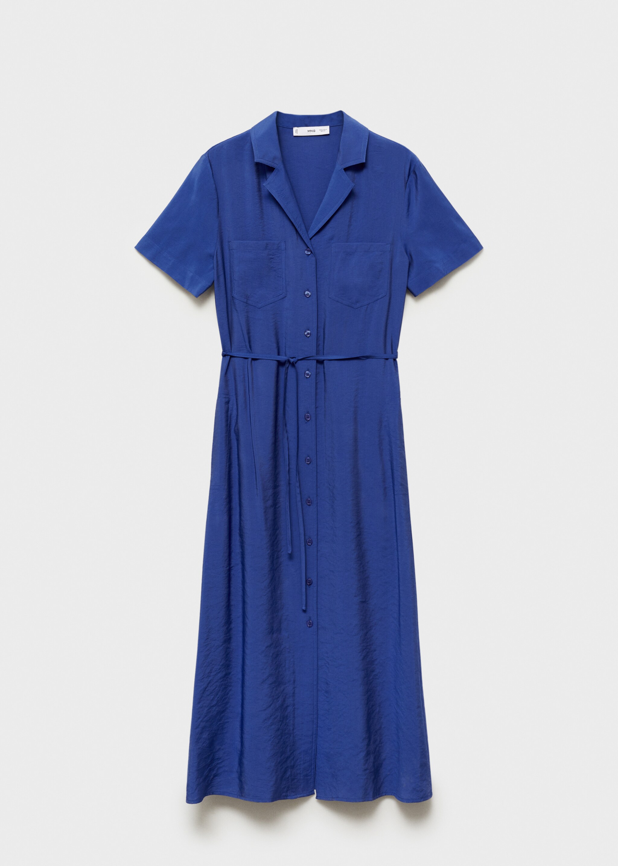 Pockets shirt dress - Article without model, Vibrant blue. Ref: 87060577-00.
