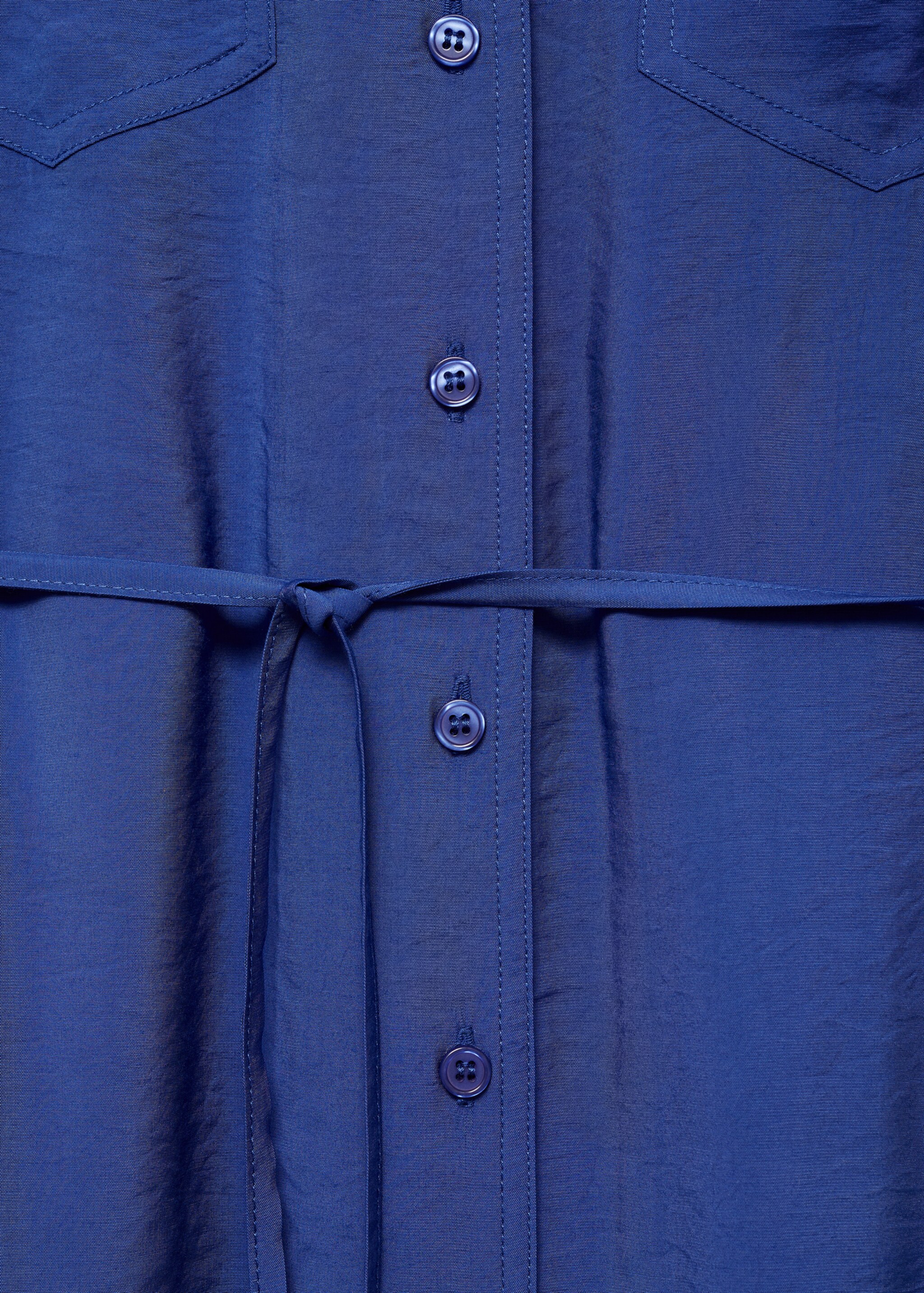 Pockets shirt dress - Details of the article 8, Vibrant blue. Ref: 87060577-00.