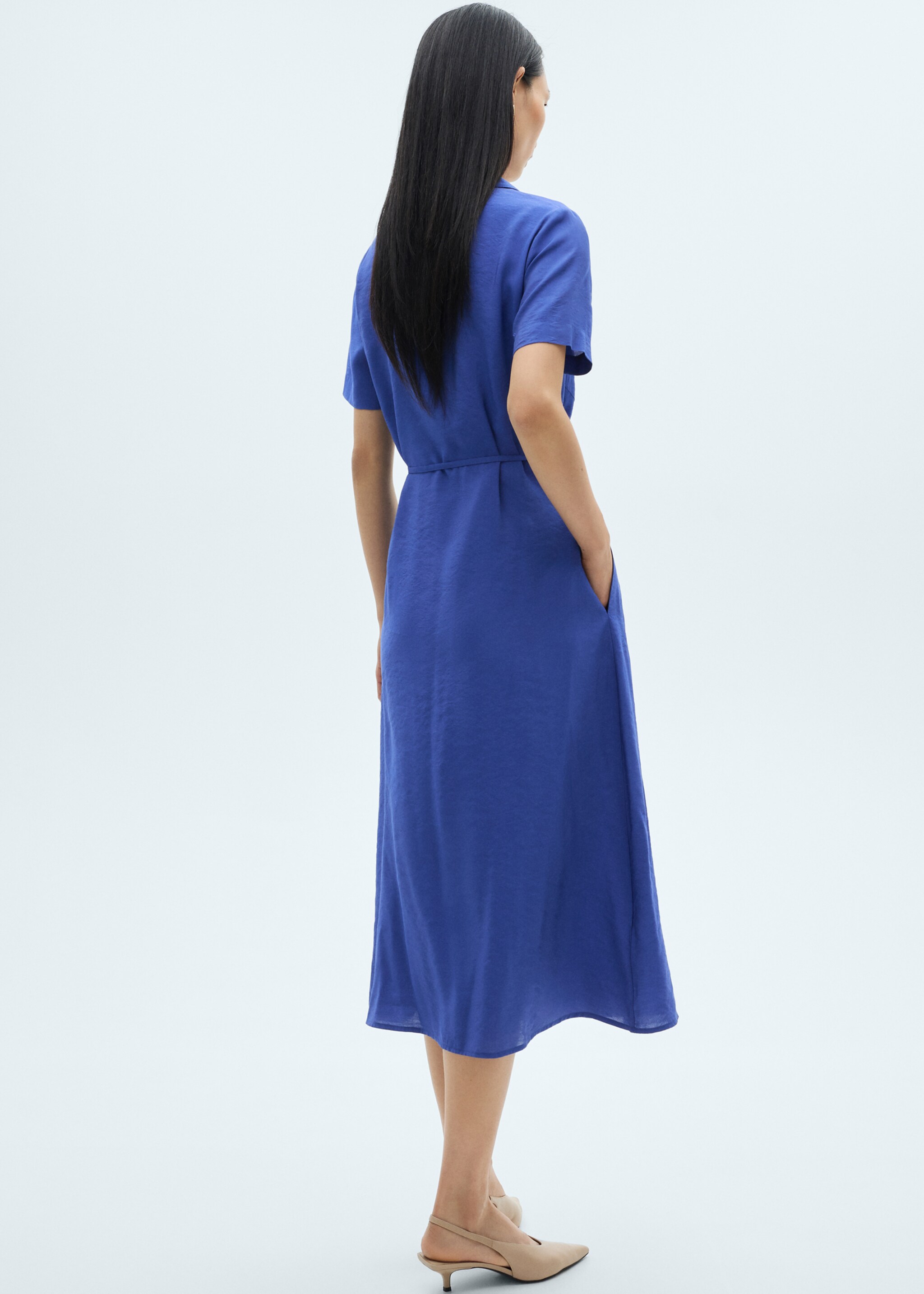 Pockets shirt dress - Reverse of the article, Vibrant blue. Ref: 87060577-00.