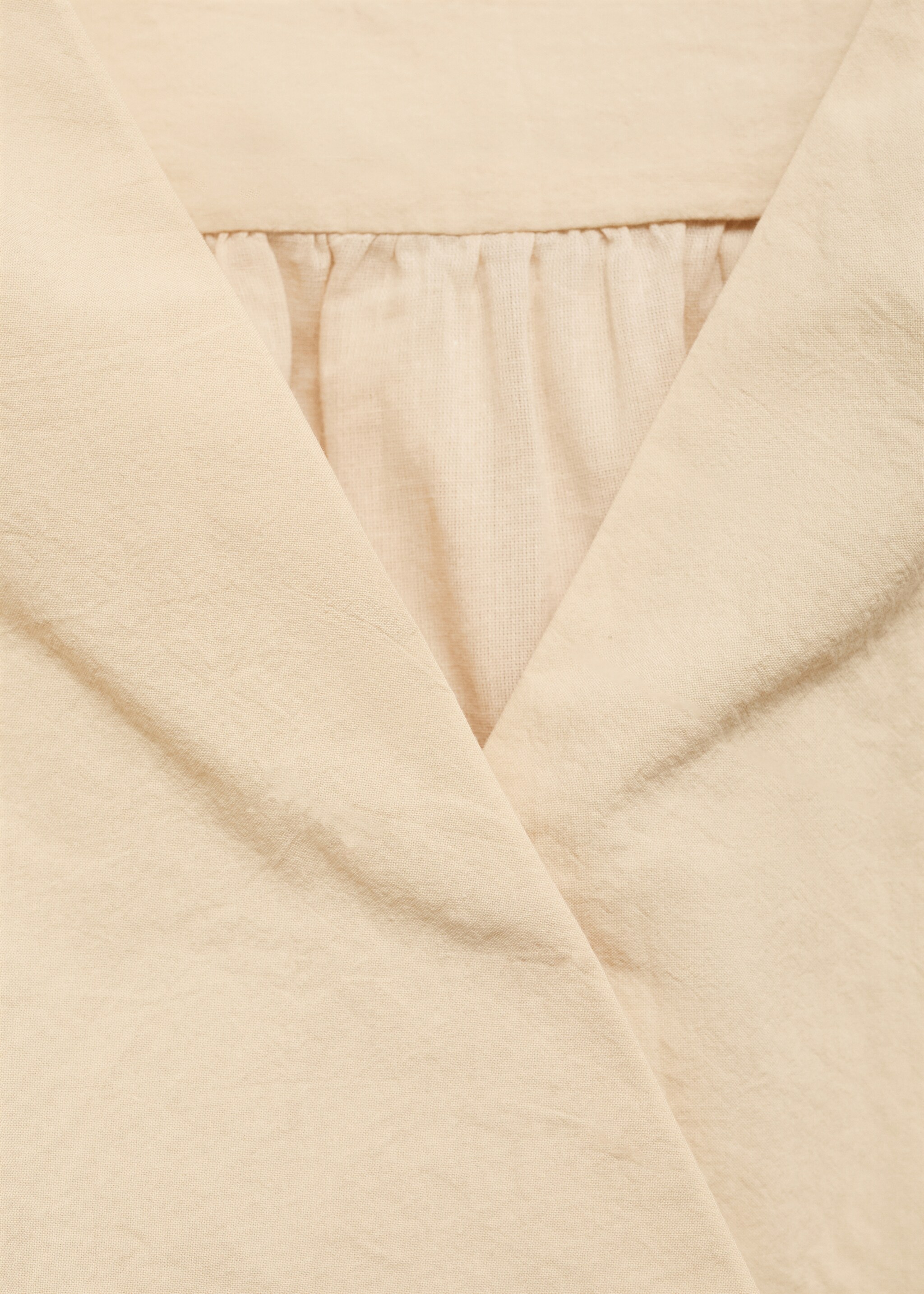 Blouse coton détails froncés - Détail de l'article 8, Beige. Ref: 87060578-00.