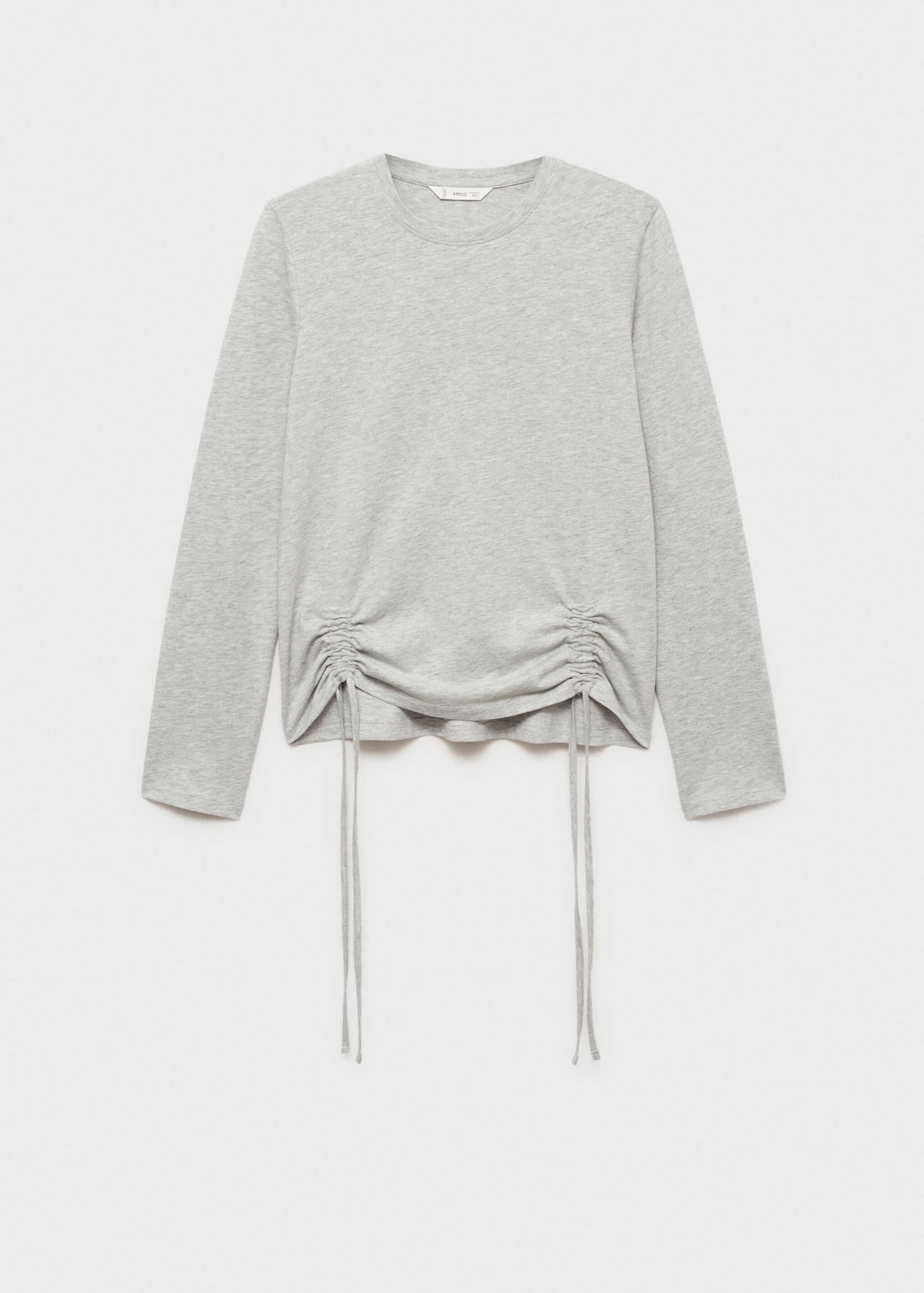 T-shirt with decorative flounces - Article without model, Medium Heather Grey. Ref: 87060592-00.