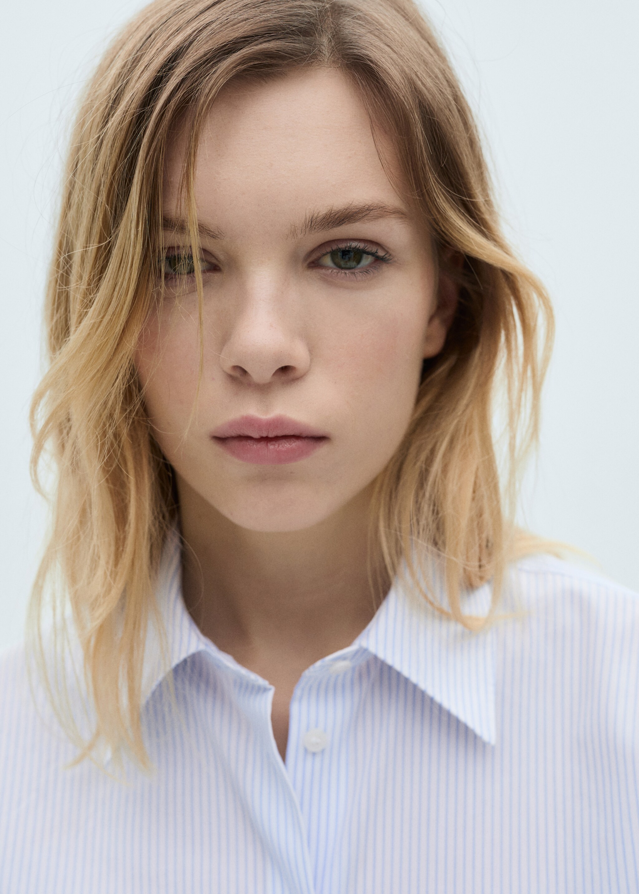 Skjorta regular blandning bomull lyocell - Detaljer om artikeln 1, Himmelblå. Ref: 87060599-00.