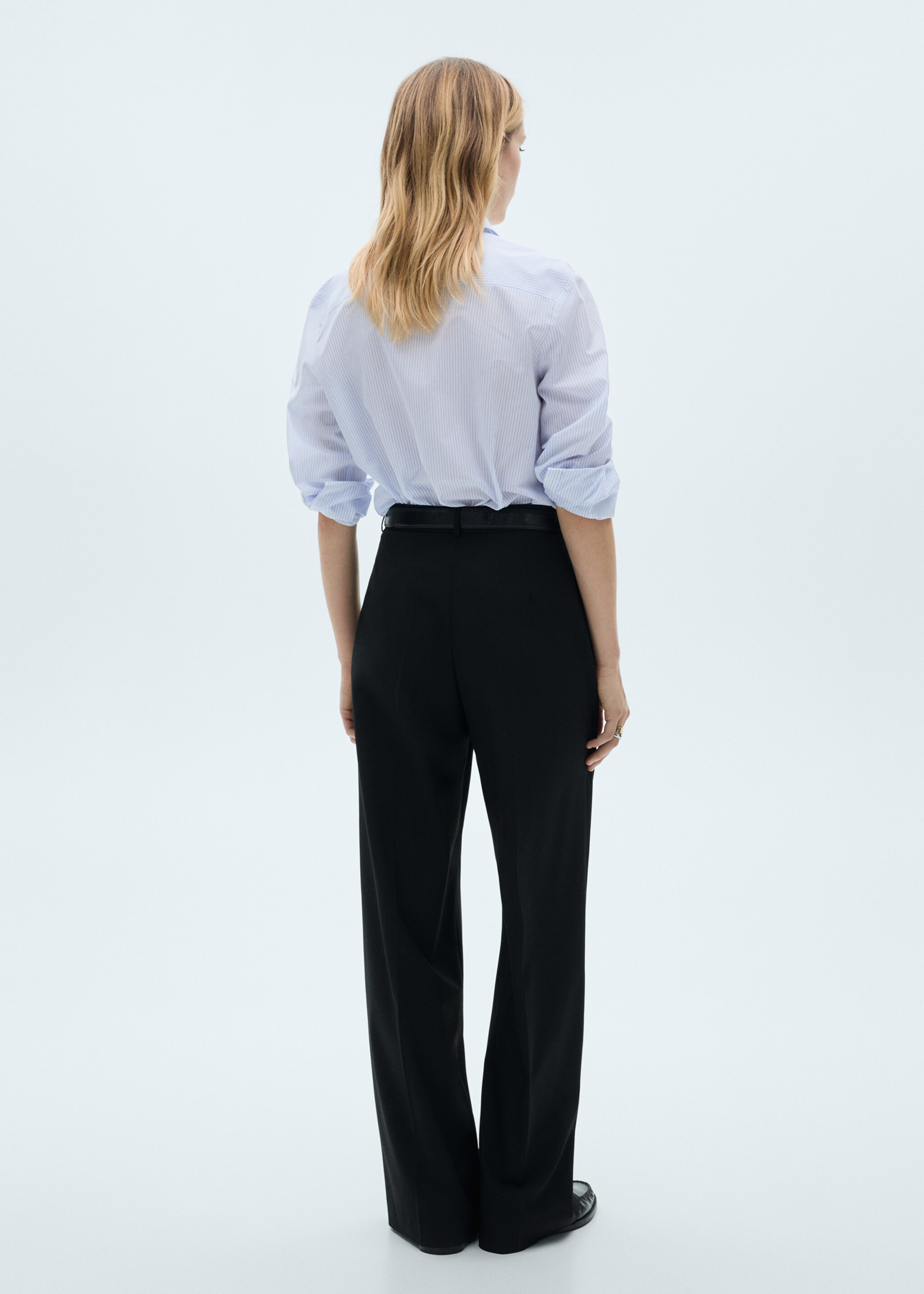 Skjorta regular blandning bomull lyocell - Artikelns baksida, Himmelblå. Ref: 87060599-00.