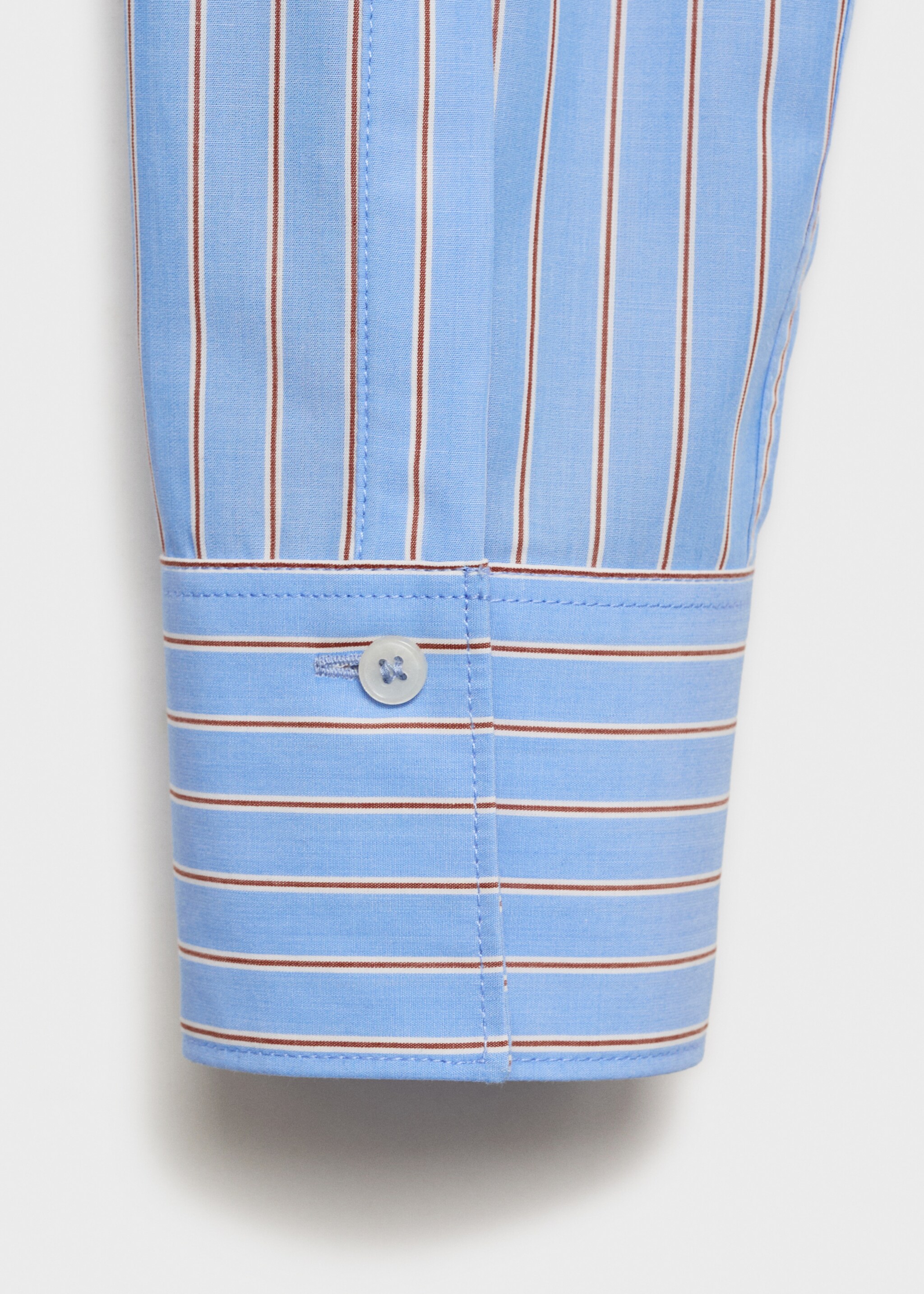 Regular cotton lyocell-blend shirt - Details of the article 0, Blue. Ref: 87060599-00.