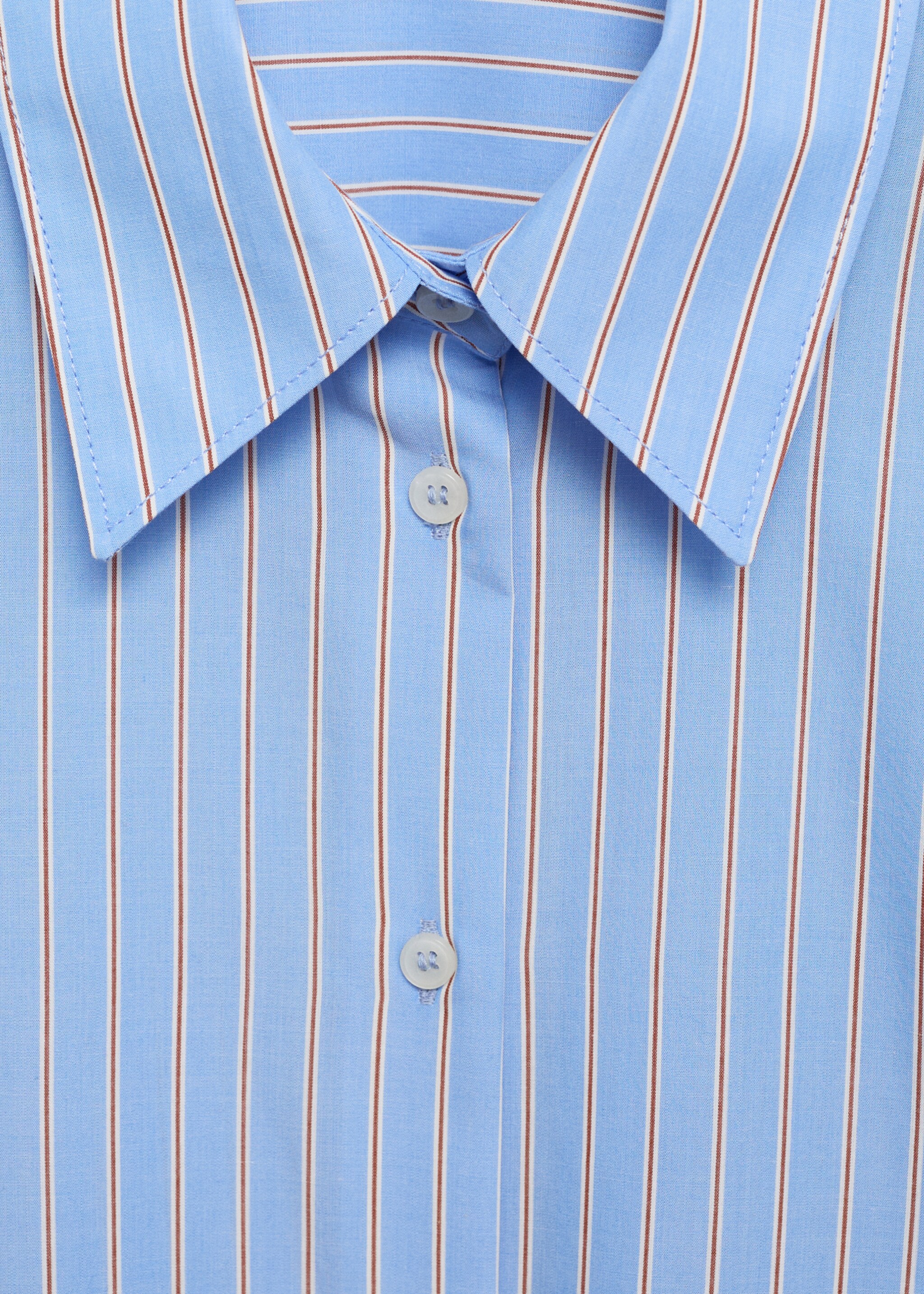 Regular cotton lyocell-blend shirt - Details of the article 8, Blue. Ref: 87060599-00.