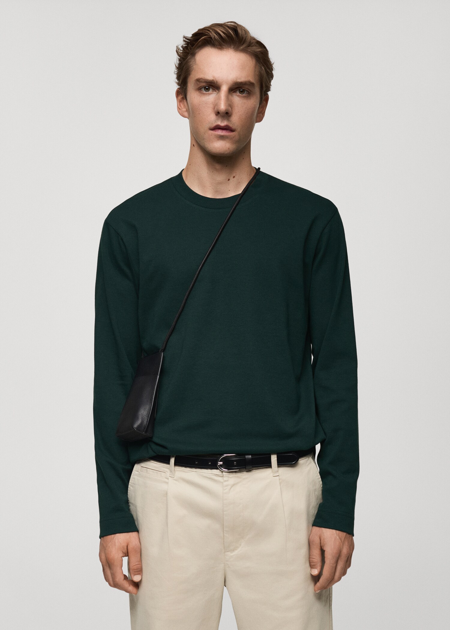 Camiseta manga larga regular fit - Plano medio