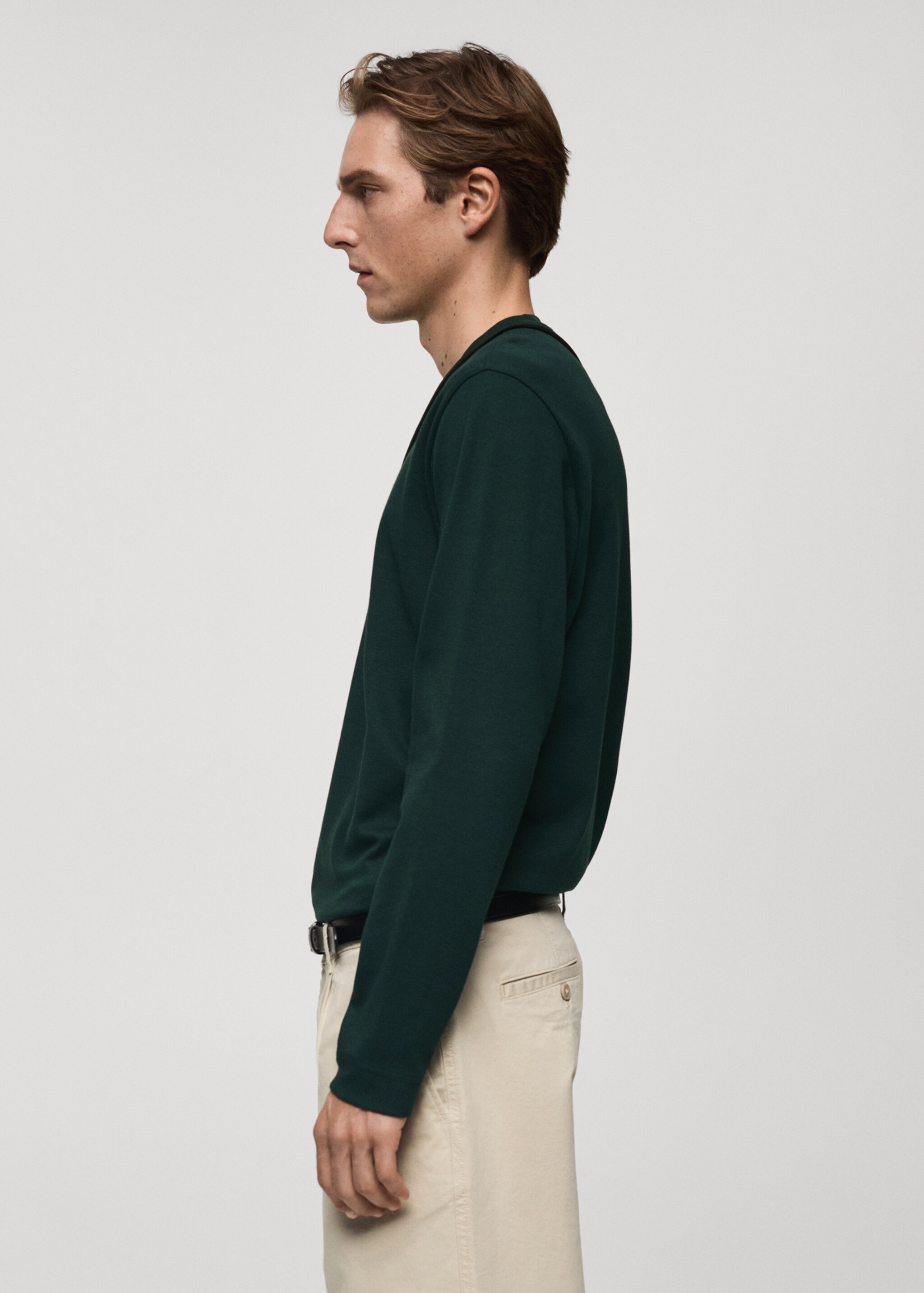 Camiseta manga larga regular fit - Detalle del artículo 2, Verde. Ref: 87060600-00.