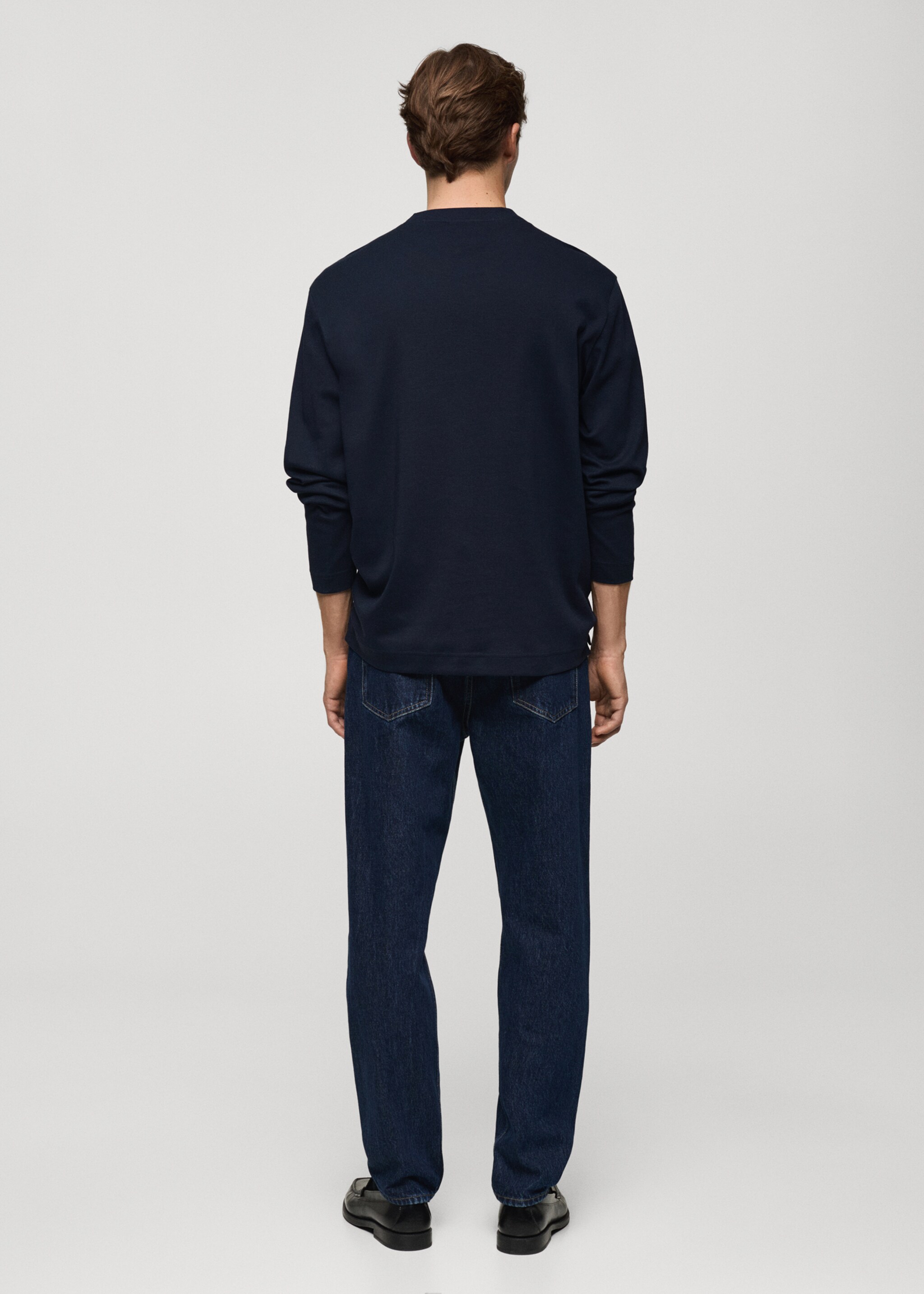 Camiseta manga larga regular fit - Reverso del artículo, Azul marino oscuro. Ref: 87060600-00.