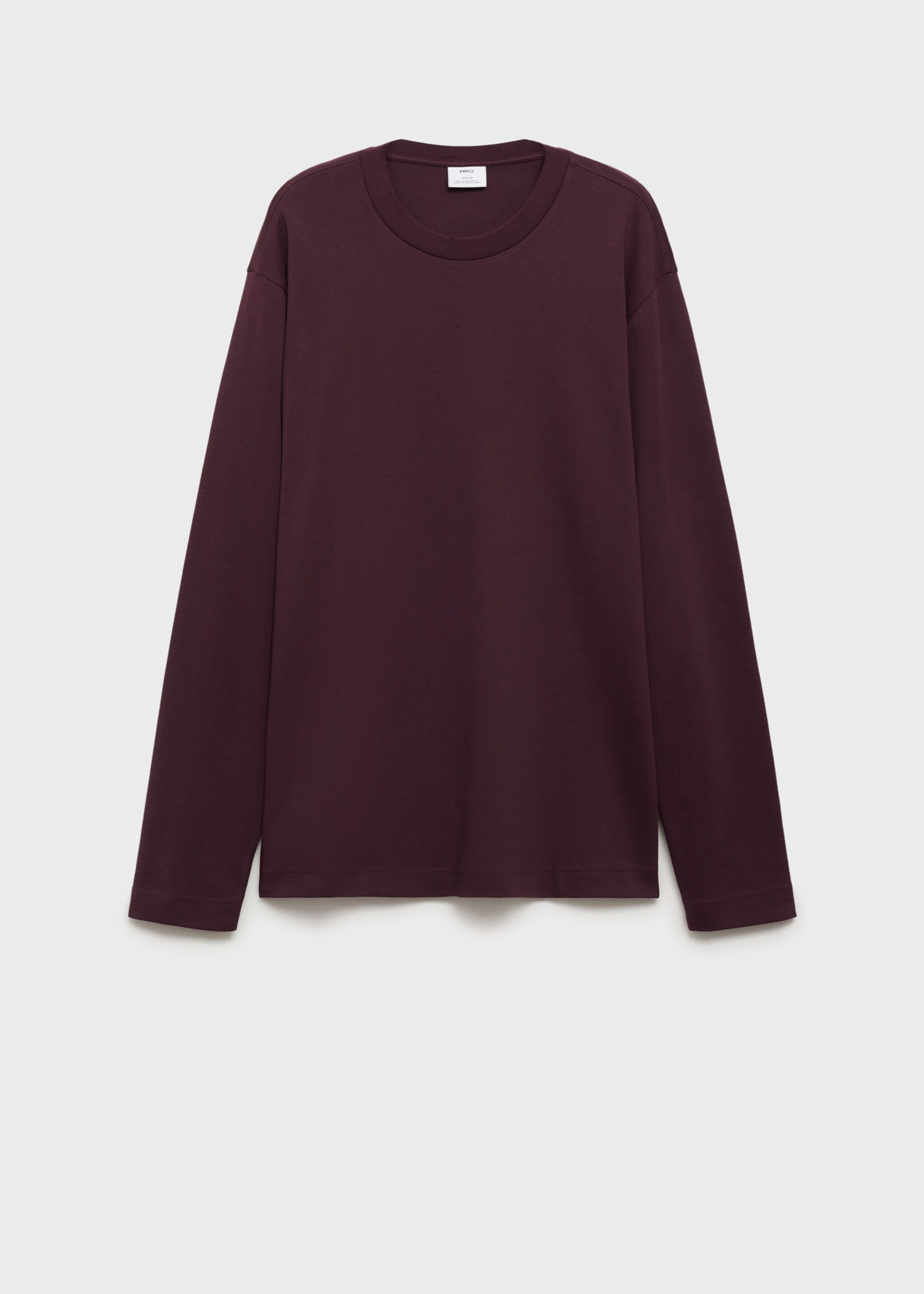Camiseta manga larga regular fit - Artículo sin modelo, Burdeos. Ref: 87060600-00.