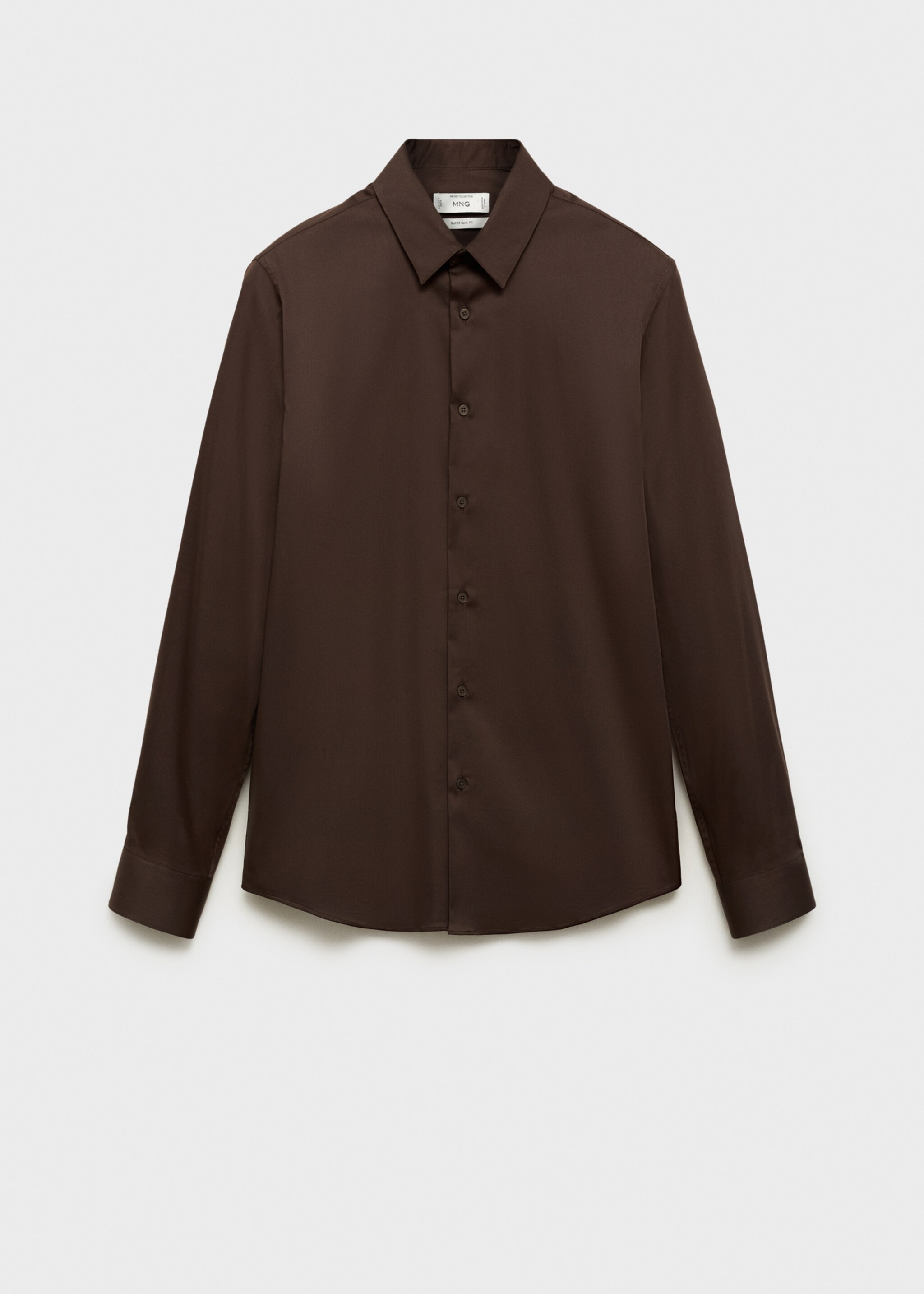 Camisa traje super slim fit algodón stretch - Artículo sin modelo, Marrón. Ref: 87060605-00.
