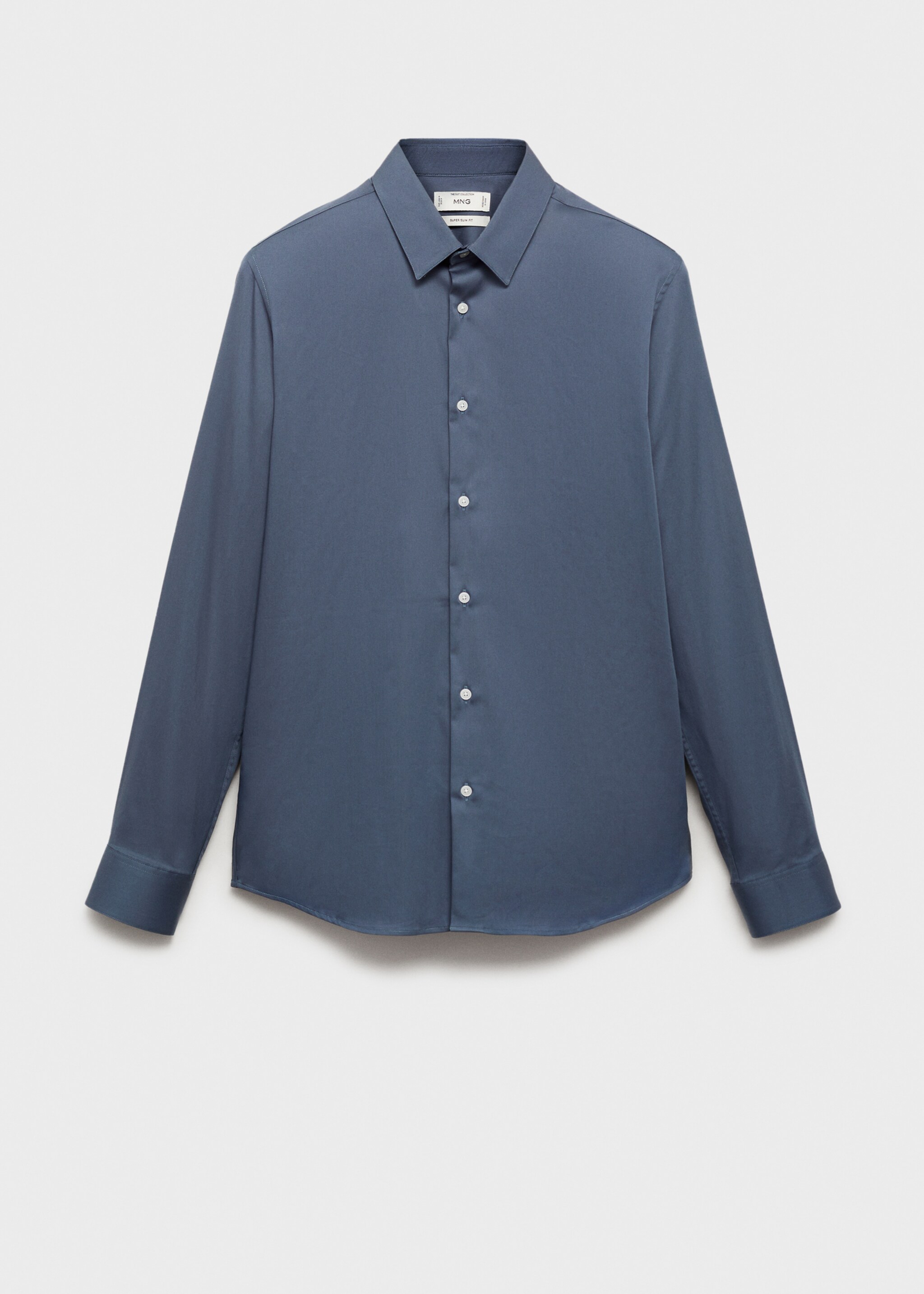 Camisa traje super slim fit algodón stretch - Artículo sin modelo, Azul petróleo. Ref: 87060605-00.