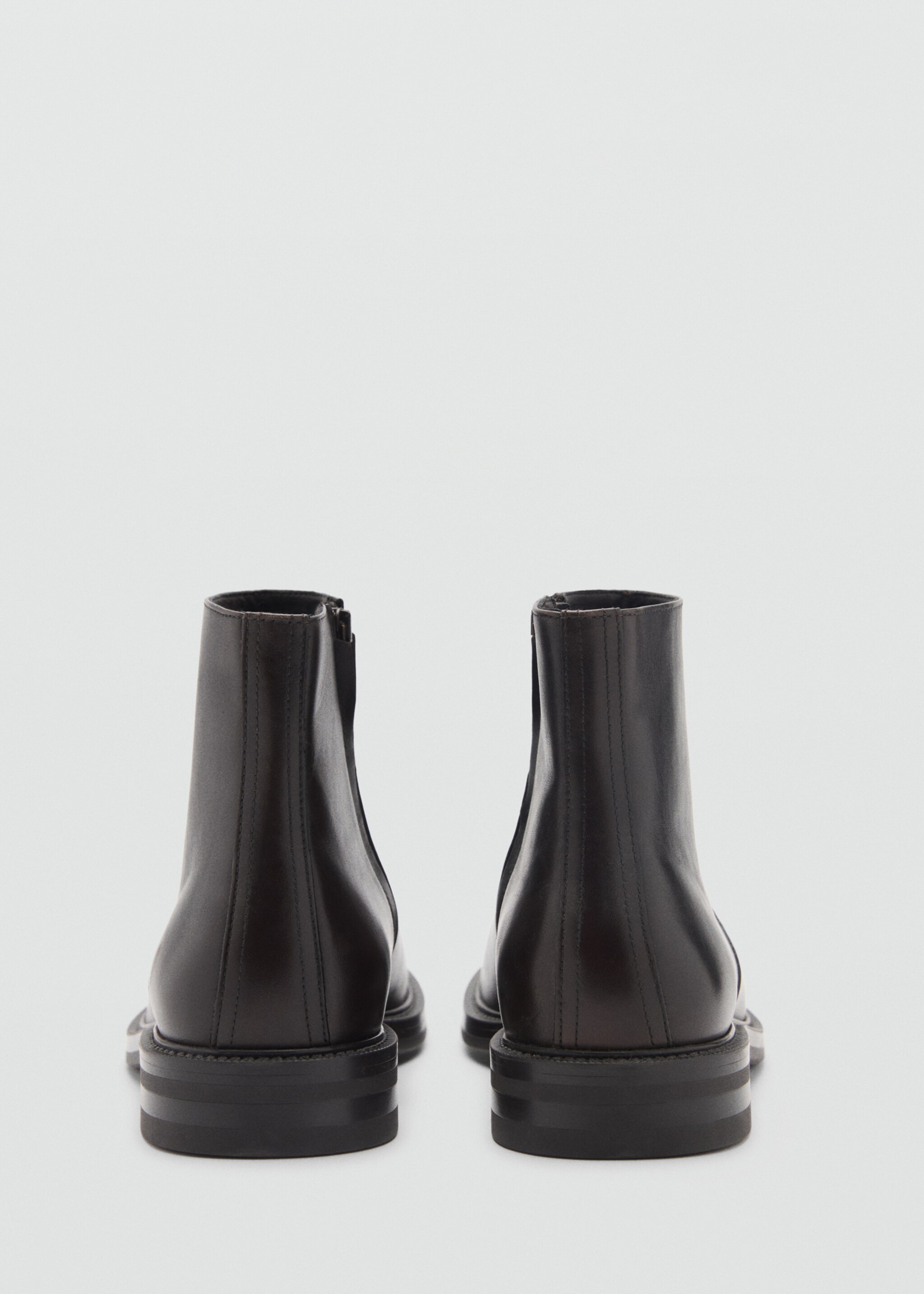 Zipped leather ankle boots - Details of the article 1, Brown. Ref: 87060610-00.
