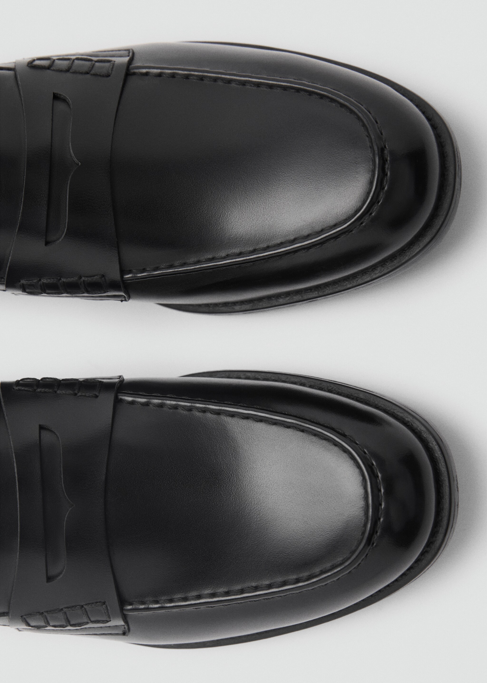 Nappa leather-effect moccasins - Details of the article 3, Black. Ref: 87060611-00.