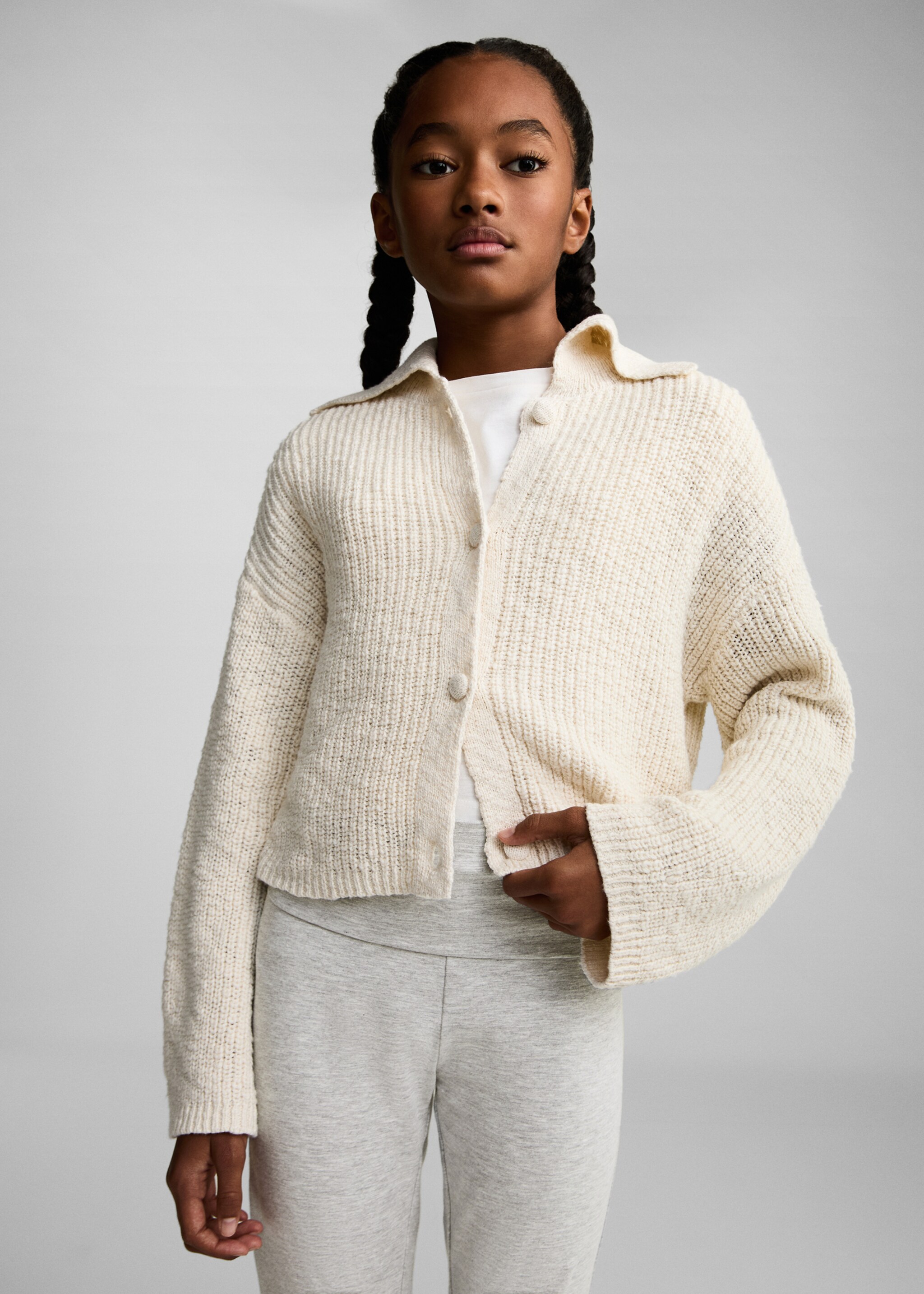 Utsvängda leggings - Bild av mittparti, Ljus Heather Grå. Ref: 87060621-00.