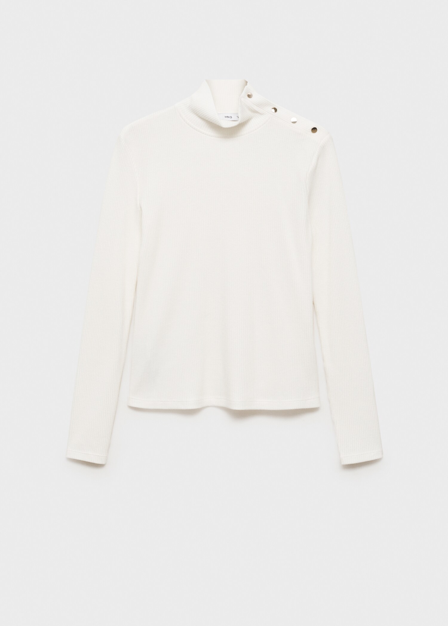 Ribbed knit button-down T-shirt - Article without model