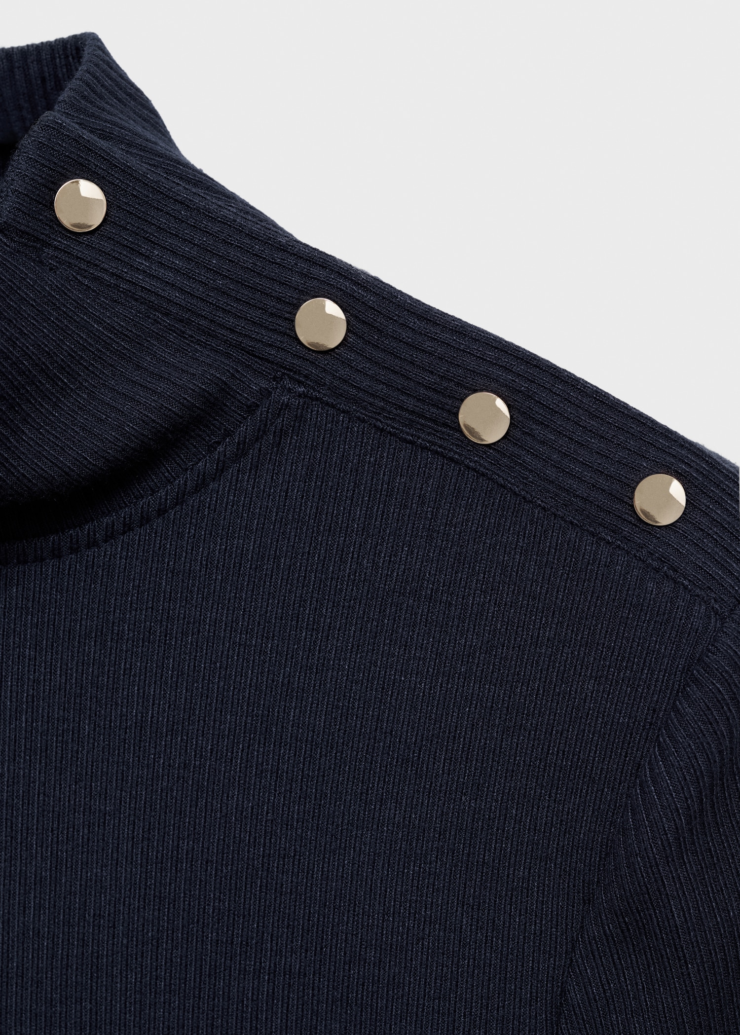Ribbed knit button-down T-shirt - Details of the article 8