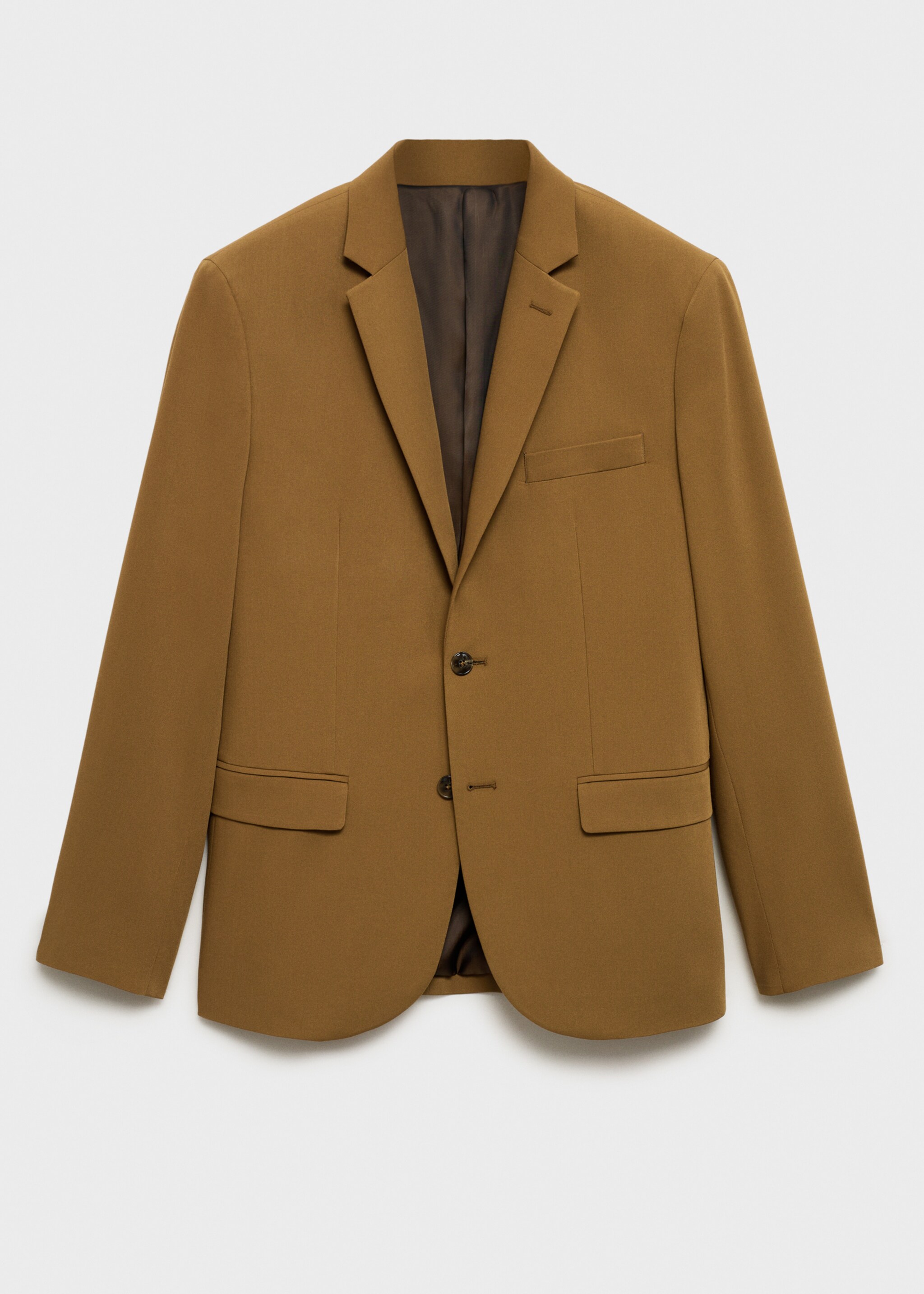 Super slim-fit suit jacket in stretch fabric - Article without model, Ochre. Ref: 87060623-00.