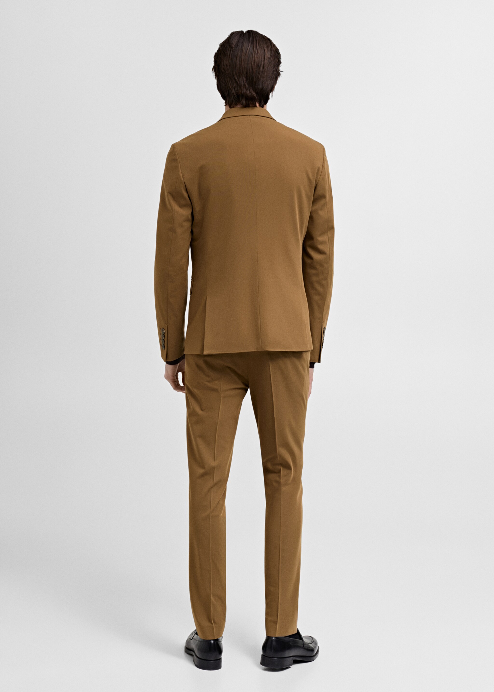Super slim-fit suit jacket in stretch fabric - Reverse of the article, Ochre. Ref: 87060623-00.