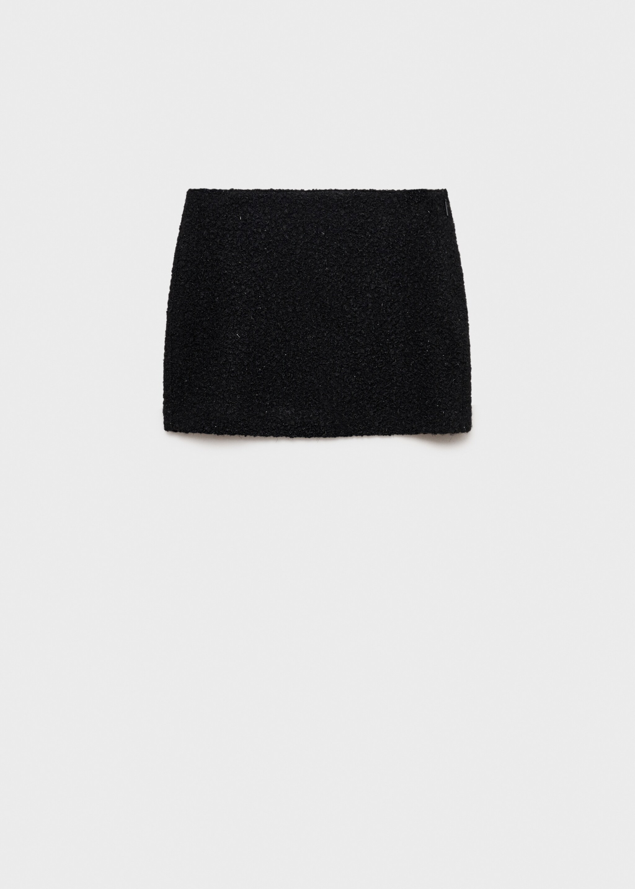 Minijupe tissu bouclette - Article sans modèle, Noir. Ref: 87060625-00.