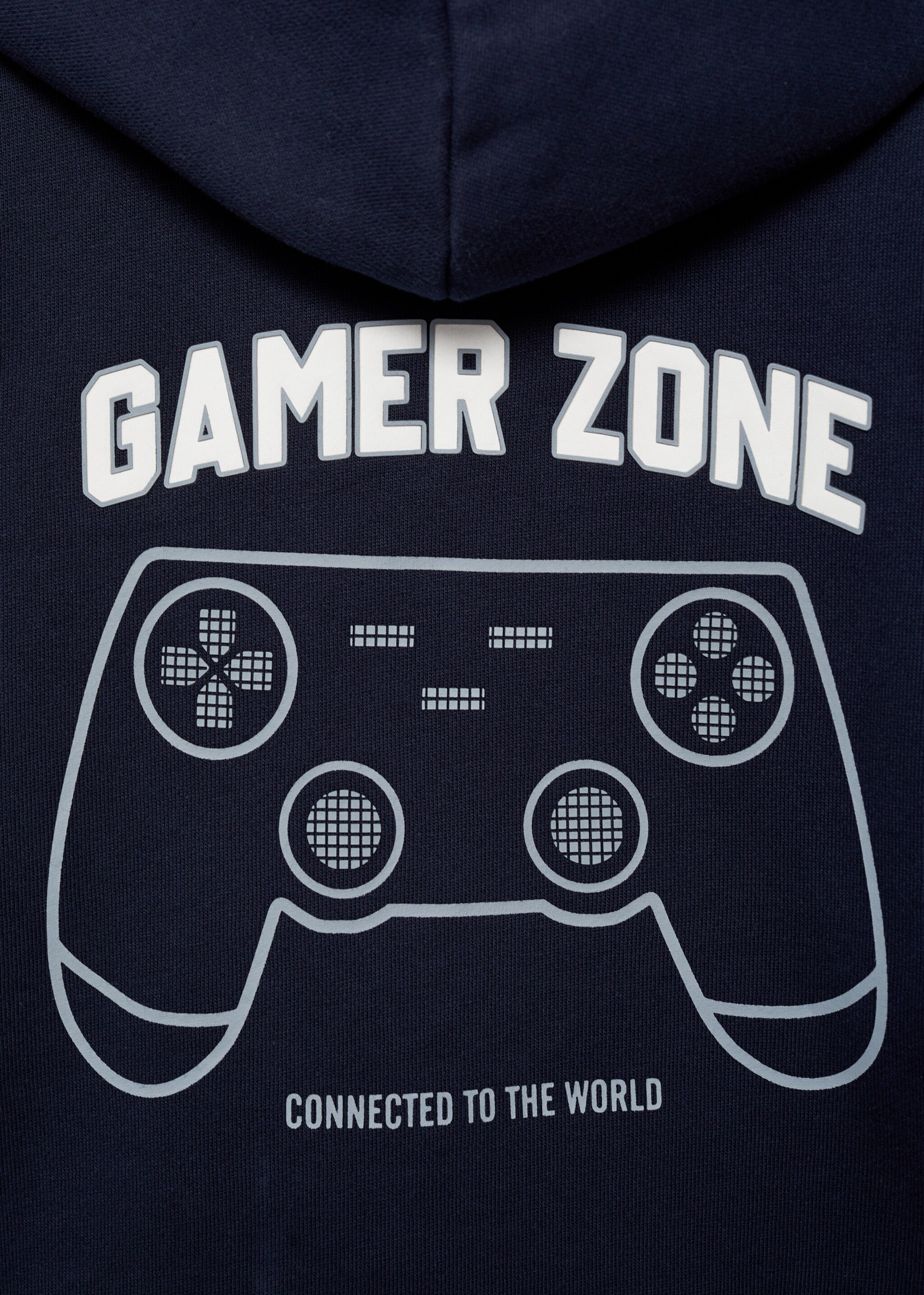 Printed hoodie - Details of the article 0, Dark Navy. Ref: 87060632-00.