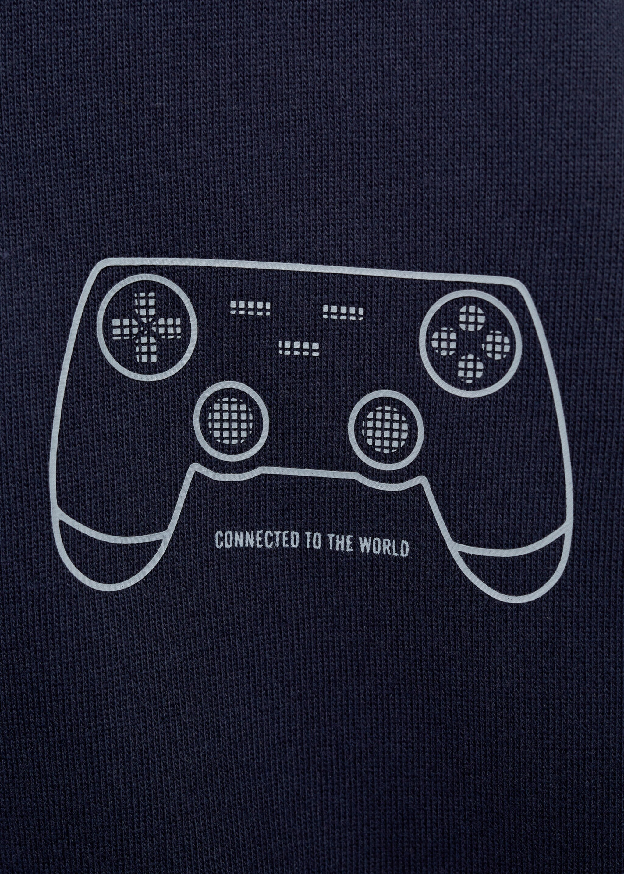 Printed hoodie - Details of the article 8, Dark Navy. Ref: 87060632-00.