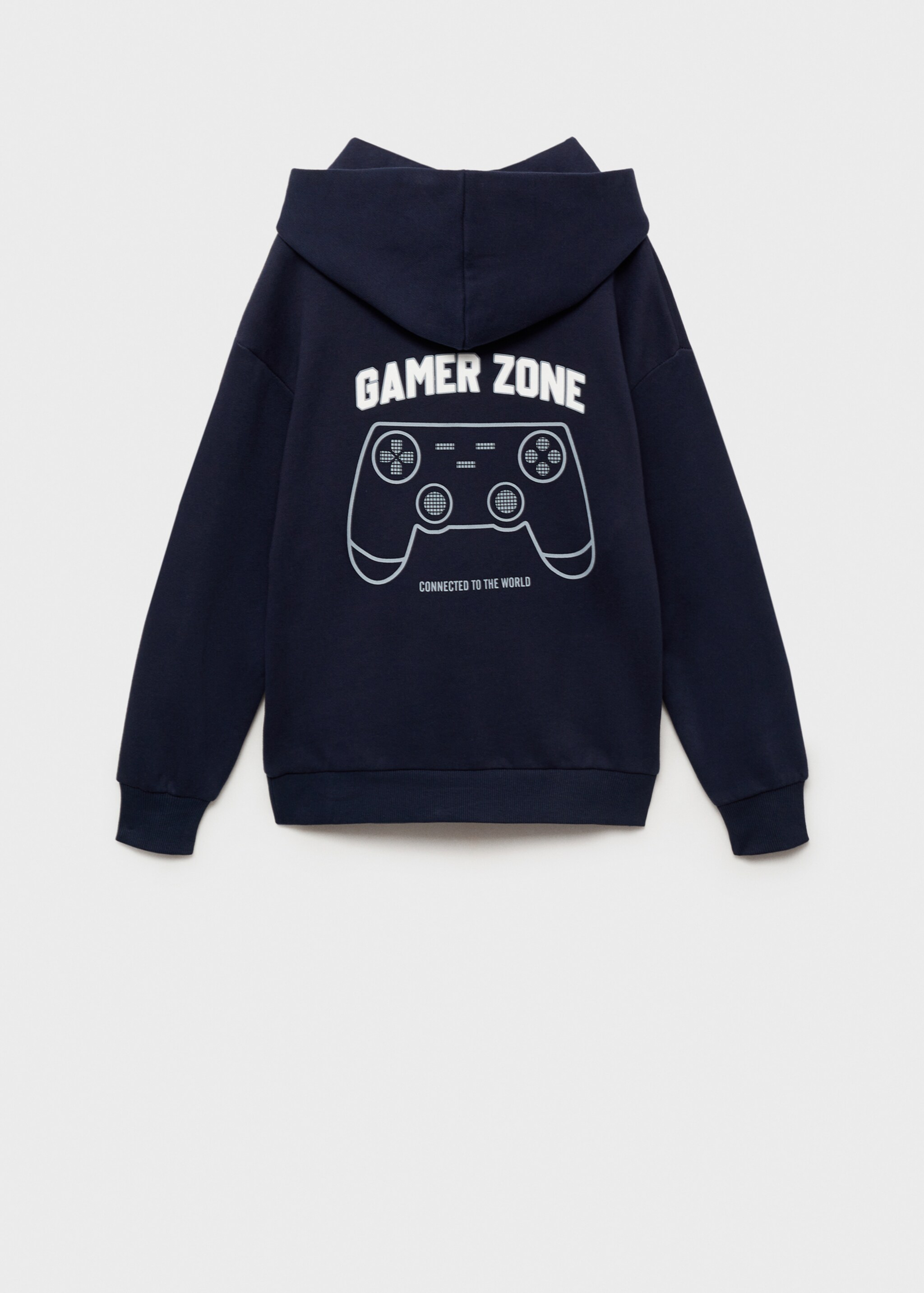 Printed hoodie - Reverse of the article, Dark Navy. Ref: 87060632-00.