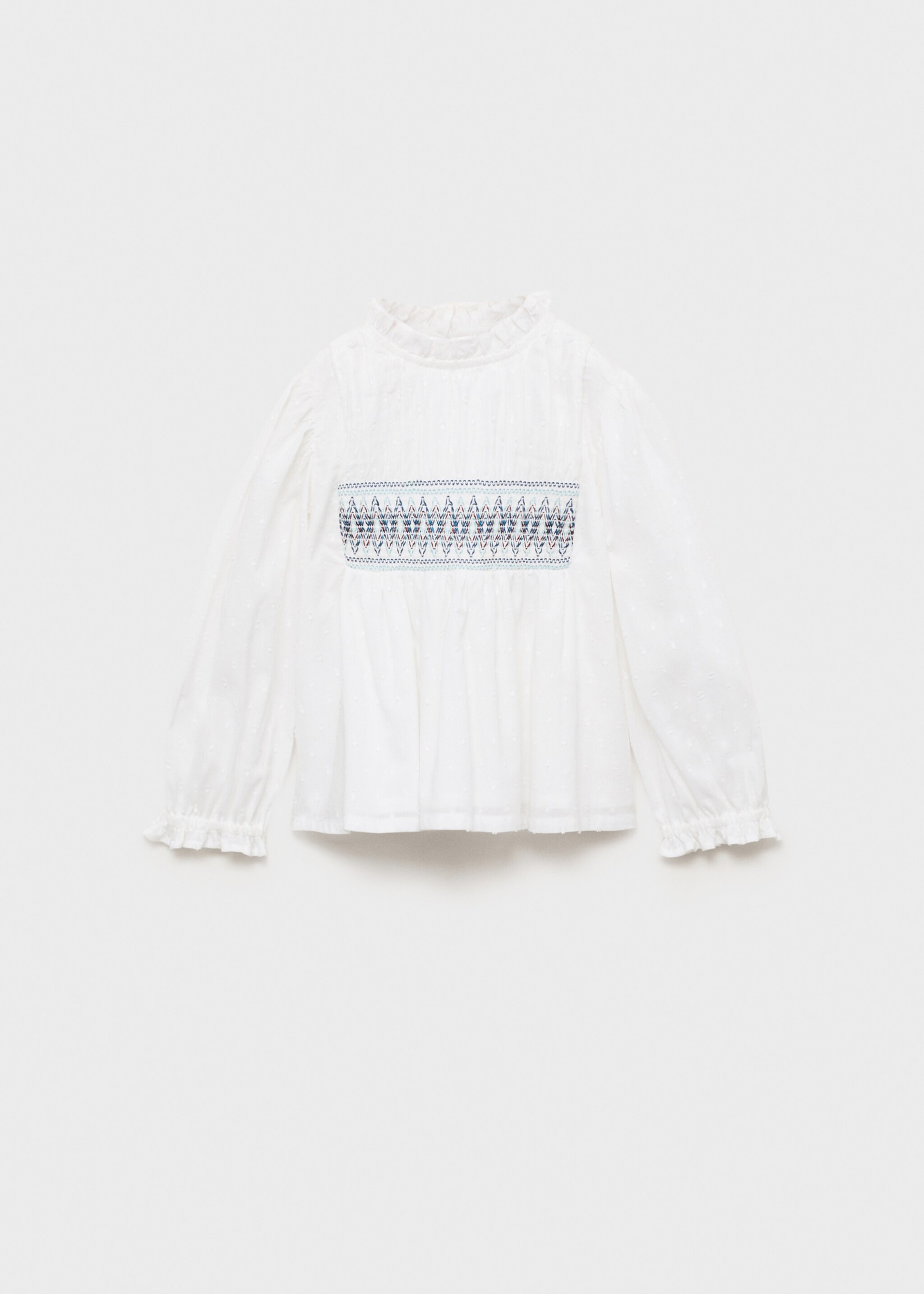 Blouse coton broderies - Article sans modèle, Blanc. Ref: 87060634-00.
